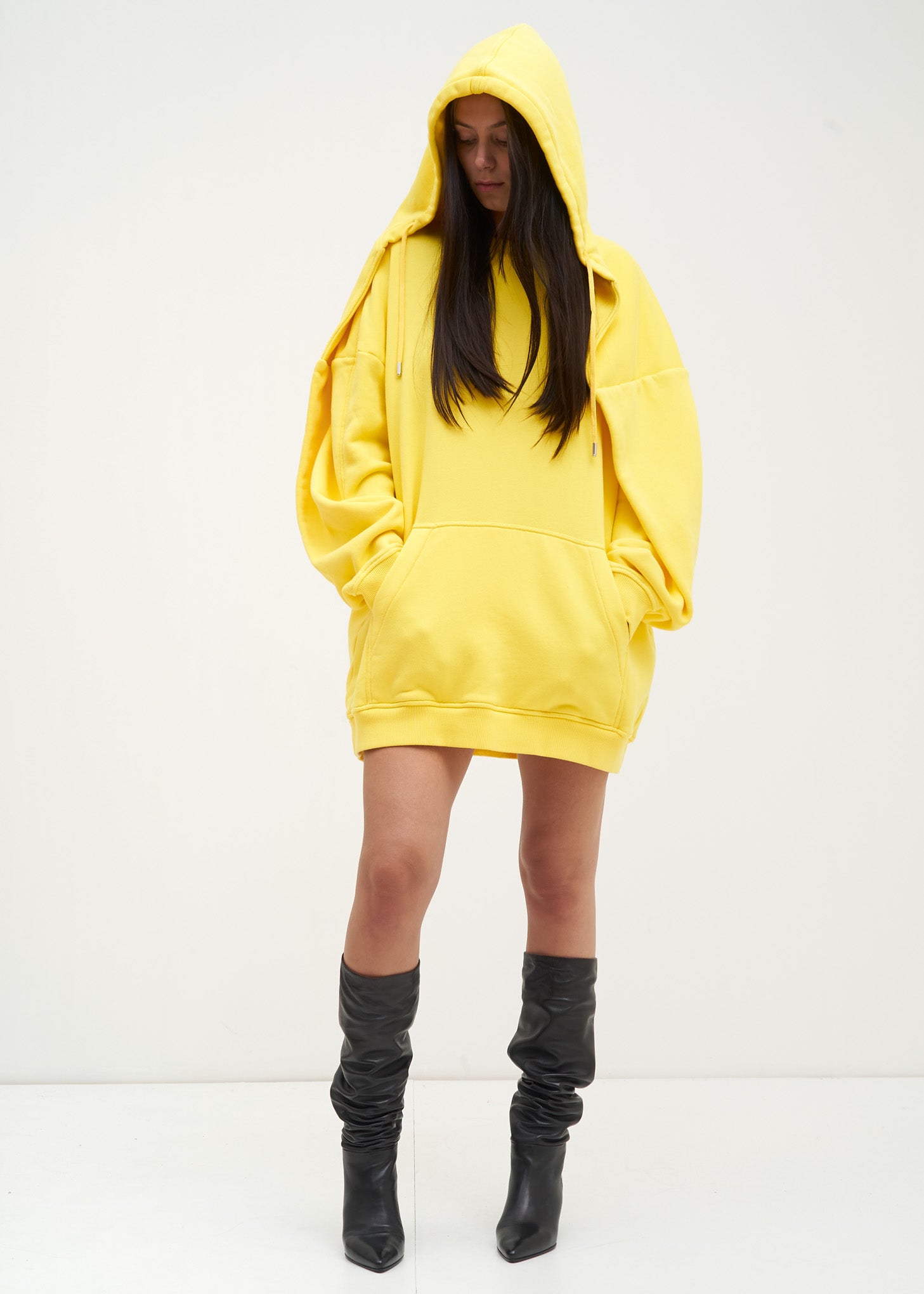 Yellow Paneled Hoodie – 017 Shop