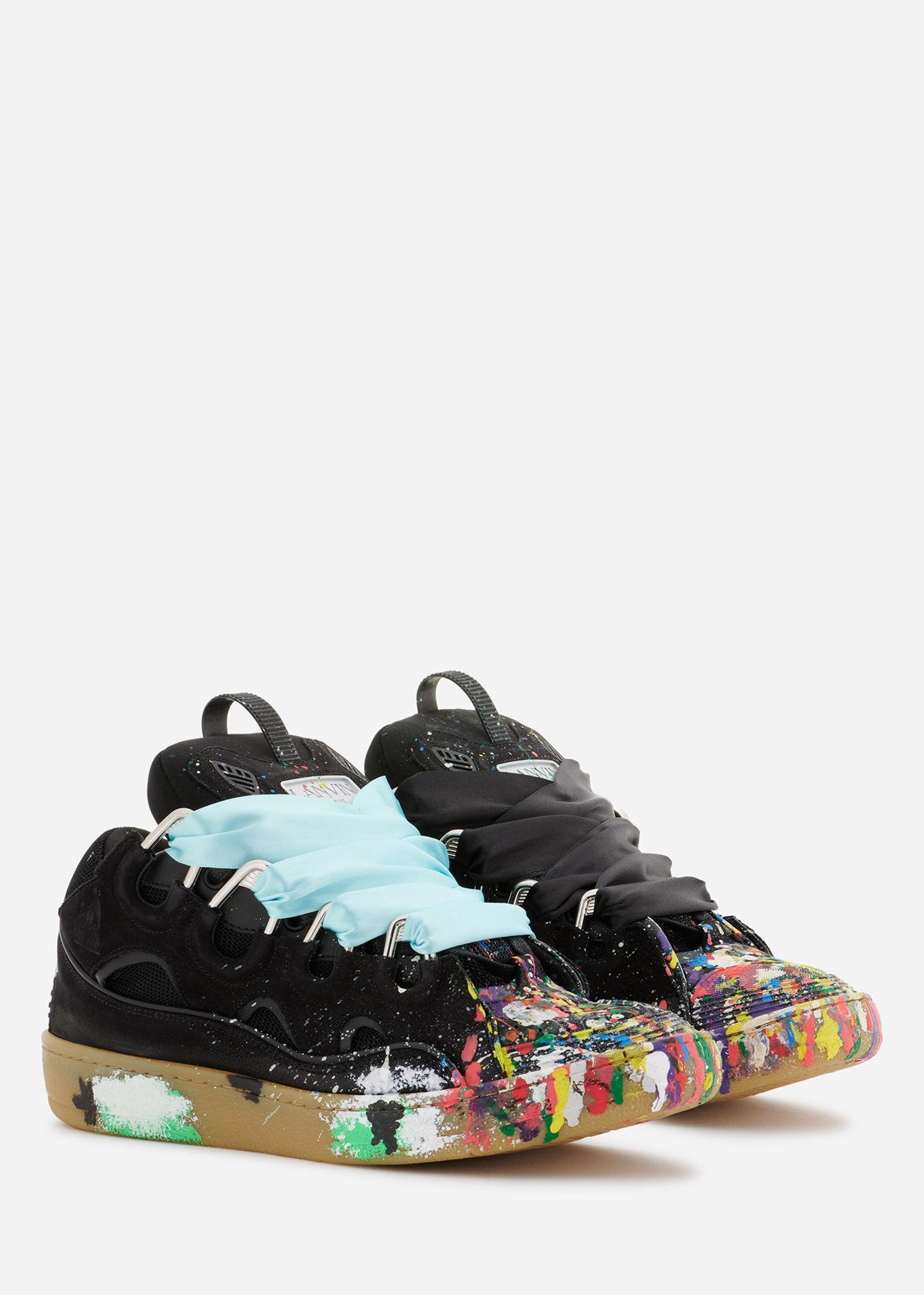 Black GALLERY DEPT. X LANVIN LEATHER CURB SNEAKERS
