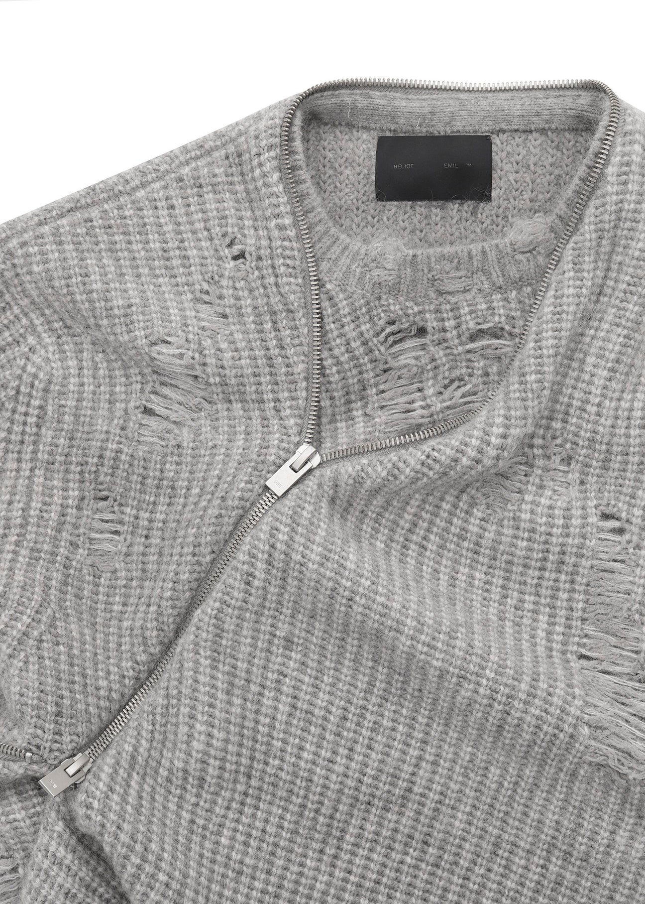 DARK GREY DISTRESSED CARDIGAN – 017 Shop HELIOT EMIL DISTRESSED