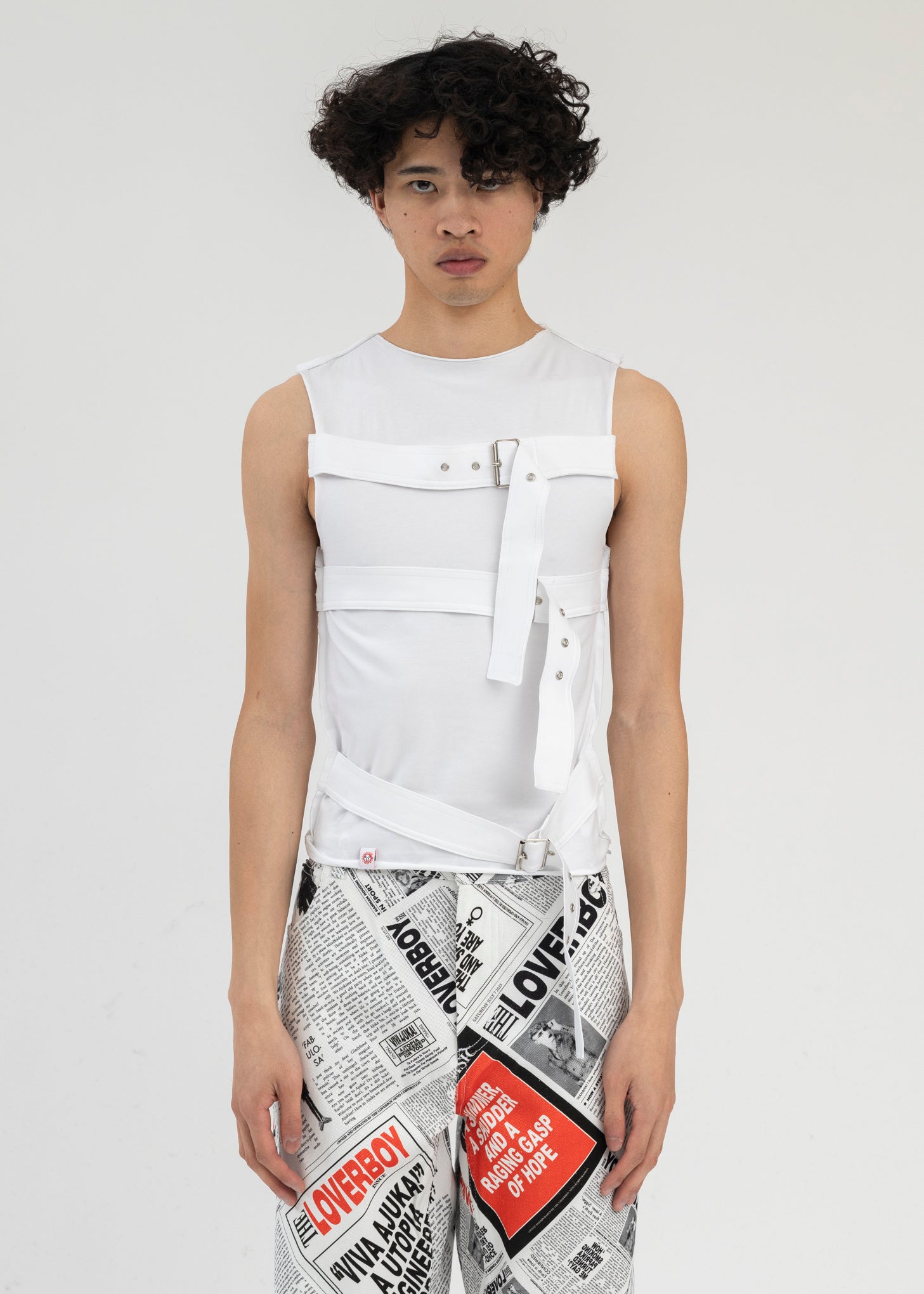 WHITE BUCKLE TANK TOP – 017 Shop