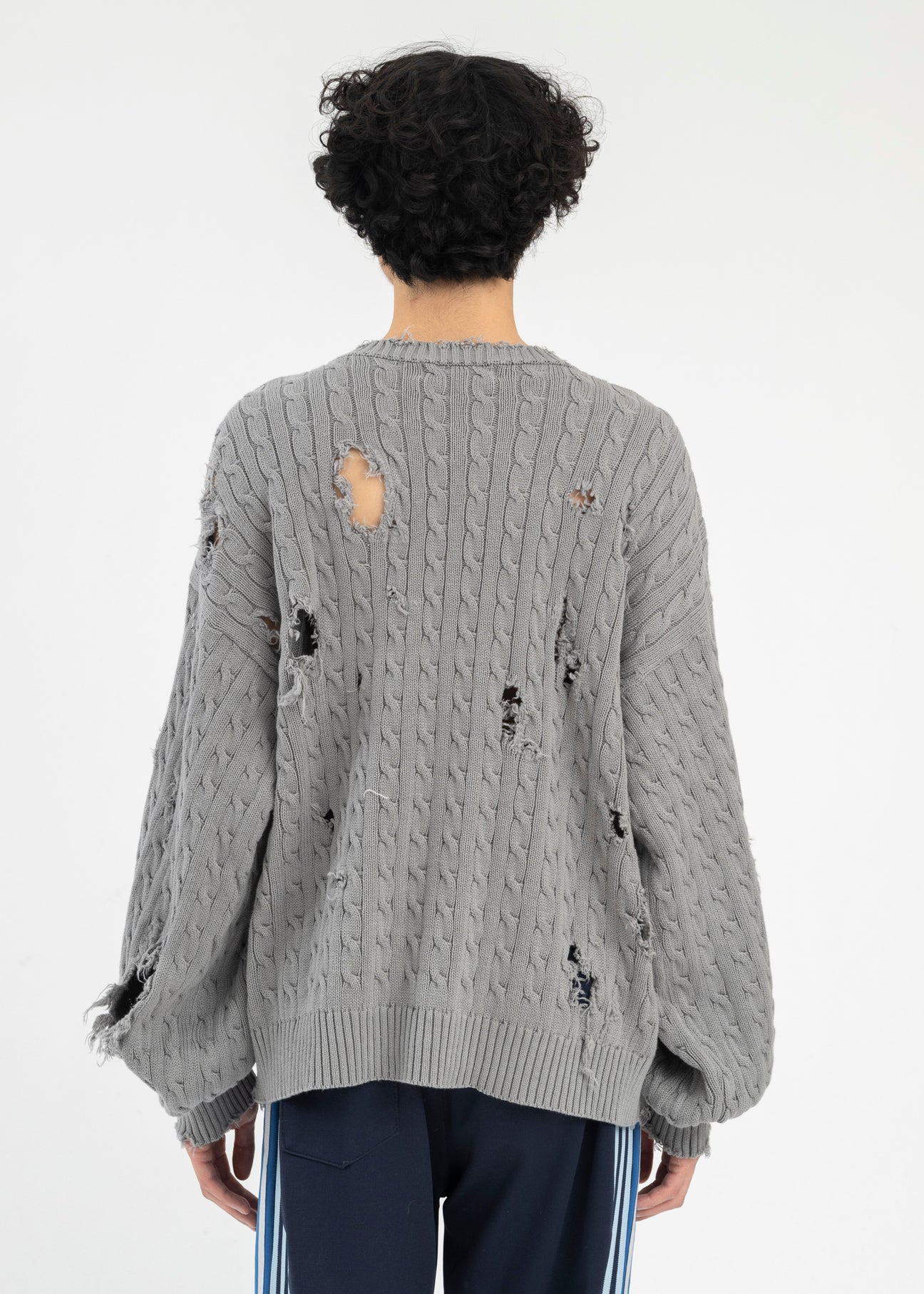 JOSE MOON DAMAGE CABLE KNIT/ダメージケーブルニット セール】DAMAGE CABLE KNIT/ダメージケーブルニット（ニット