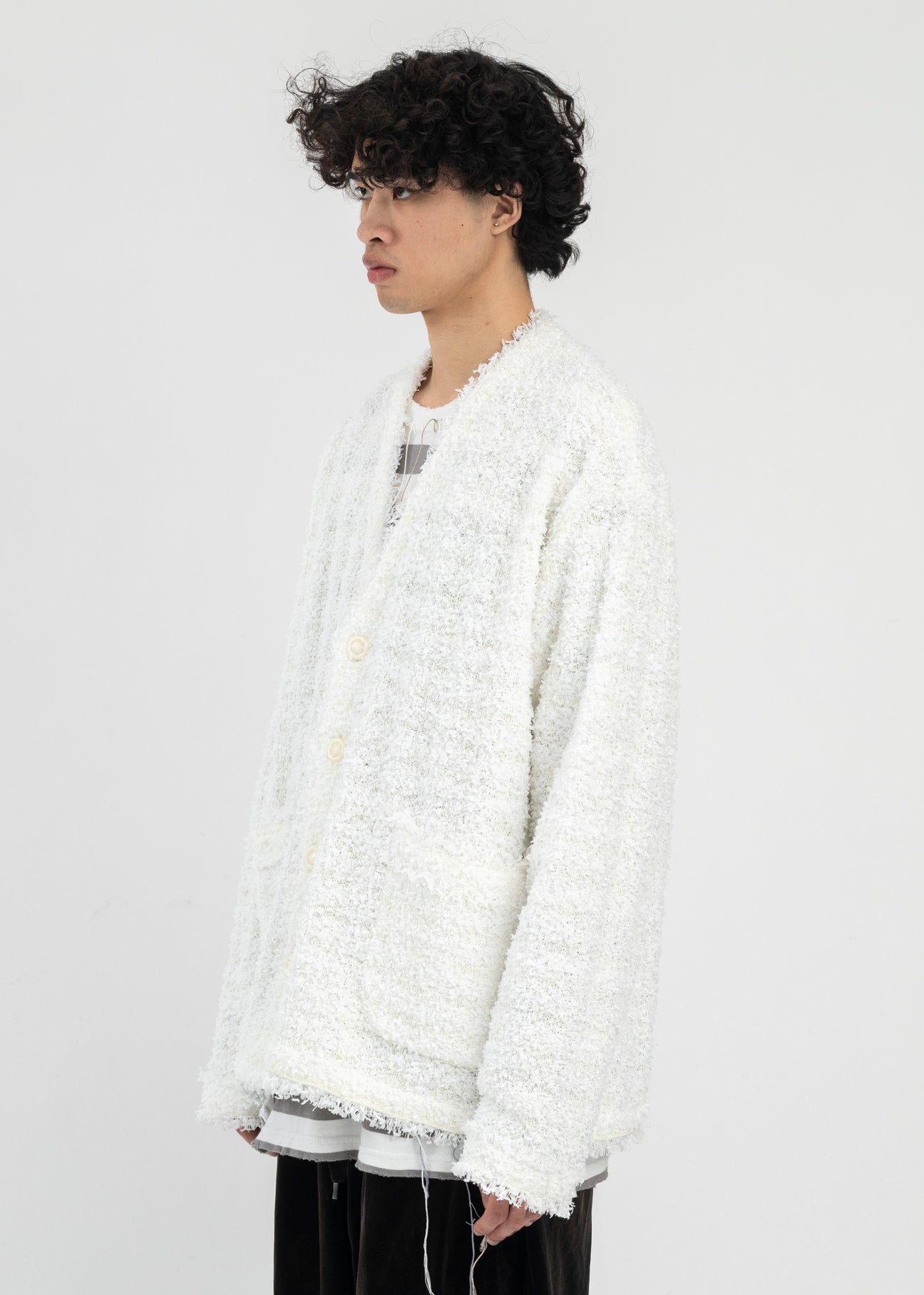 トップス DISCOVERED COCO TWEED KNIT CARDIGAN JKT WHITE COCO TWEED KNIT CARDIGAN JKT – 017 Shop