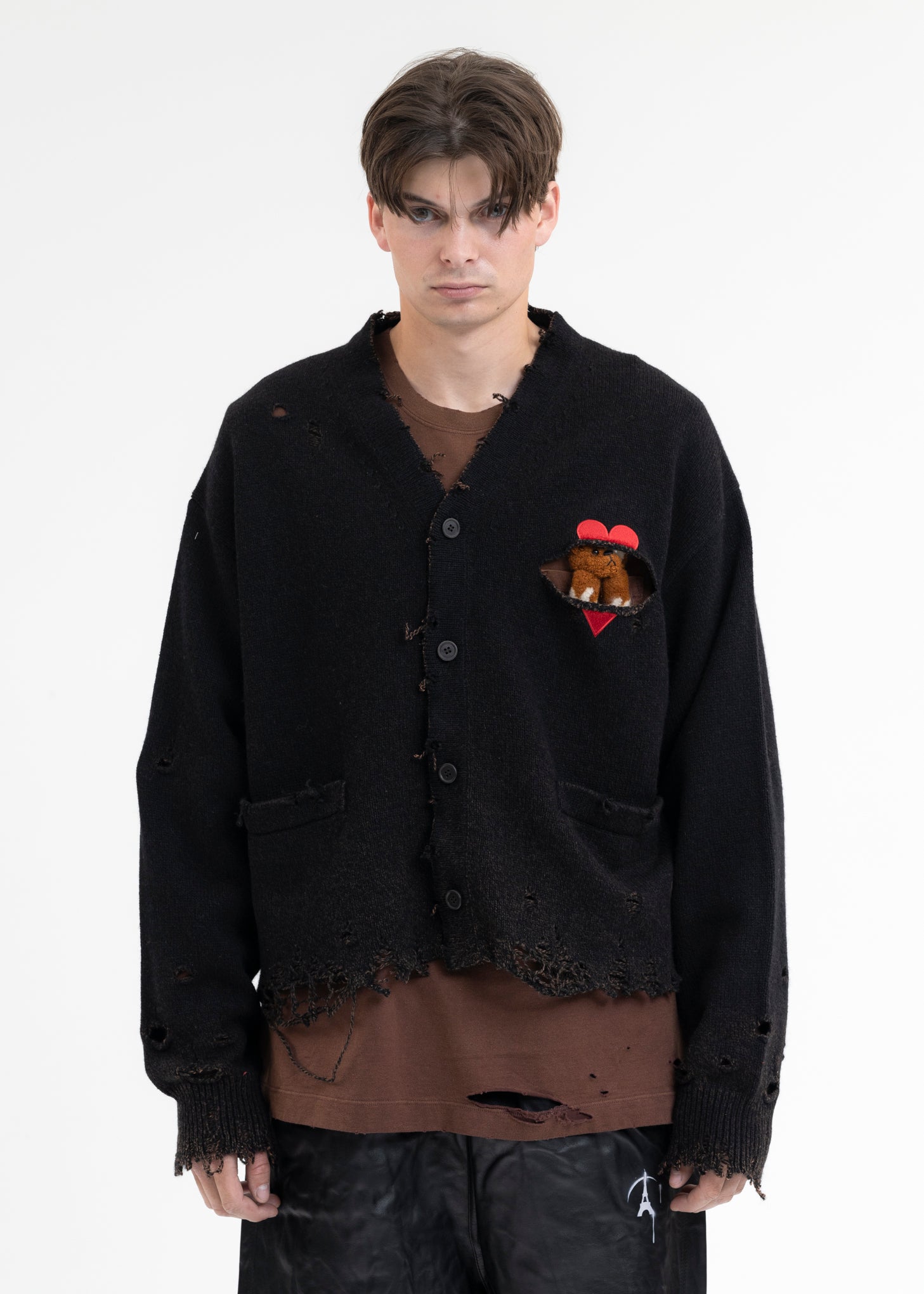 BLACK BROKEN HEART CARDIGAN – 017 Shop
