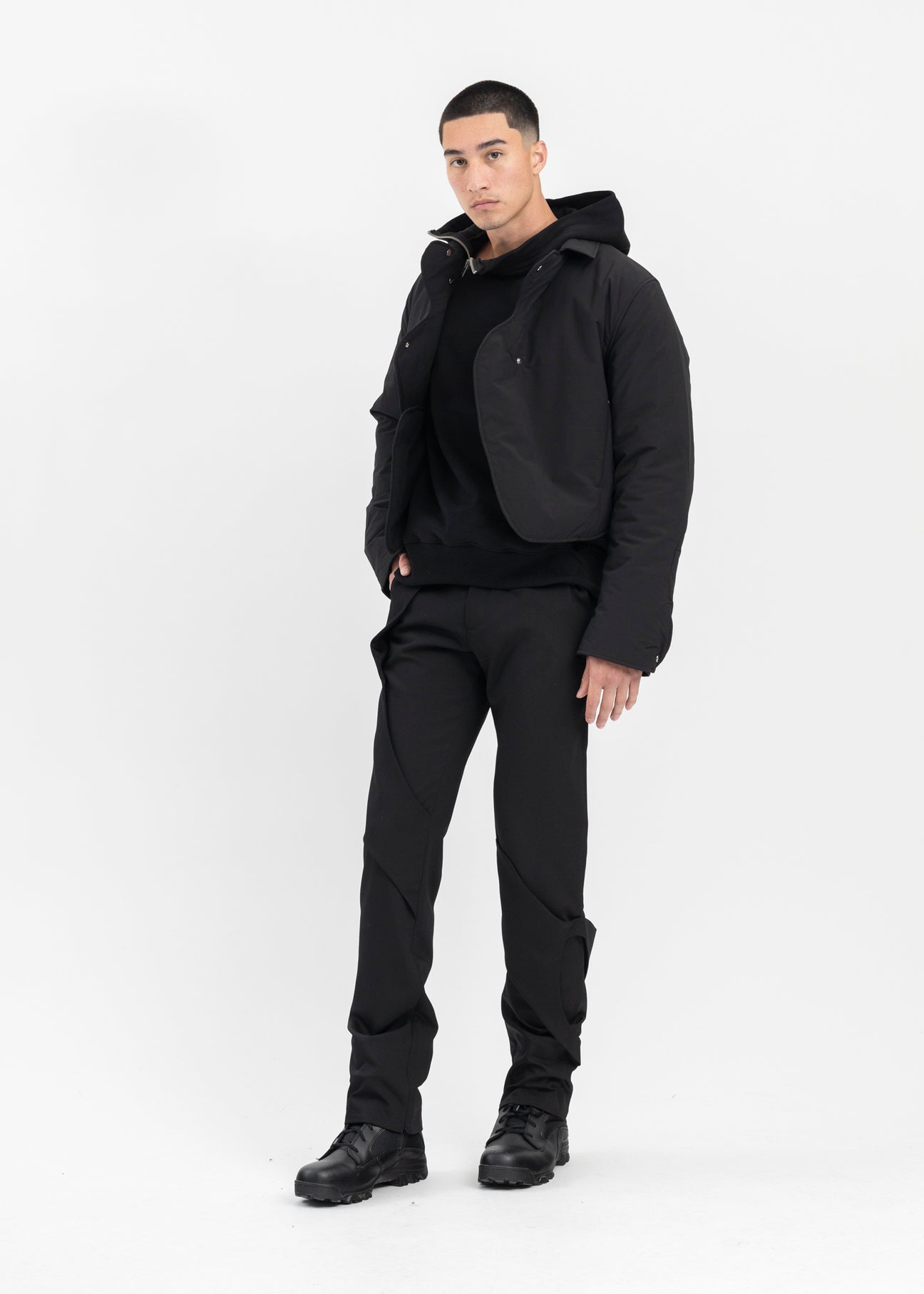 BLACK CONCORDANCE PUFFED SHIRT – 017 Shop