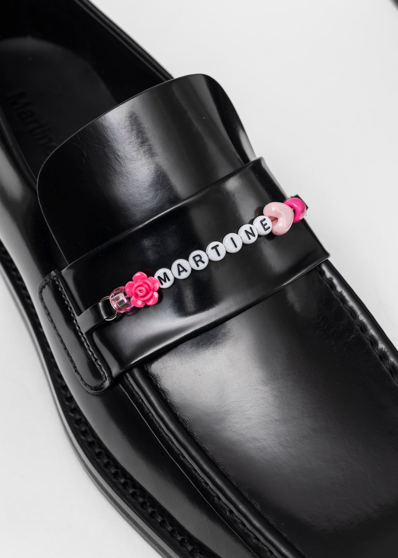 BLACK HIGH SHINE BEADED SQUARE TOE LOAFER – 017 Shop