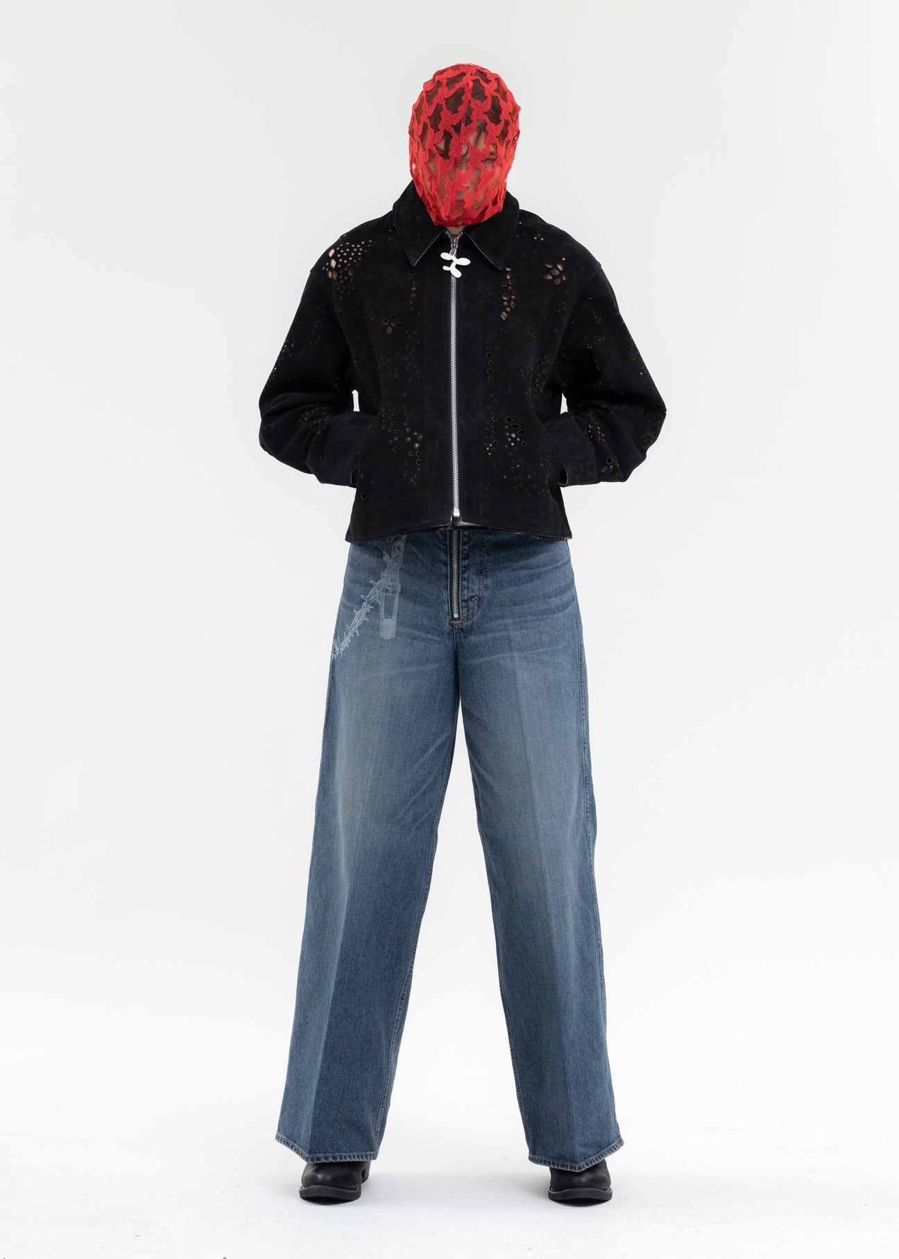 BLACK GALAXY-CUT LEATHER JACKET – 017 Shop