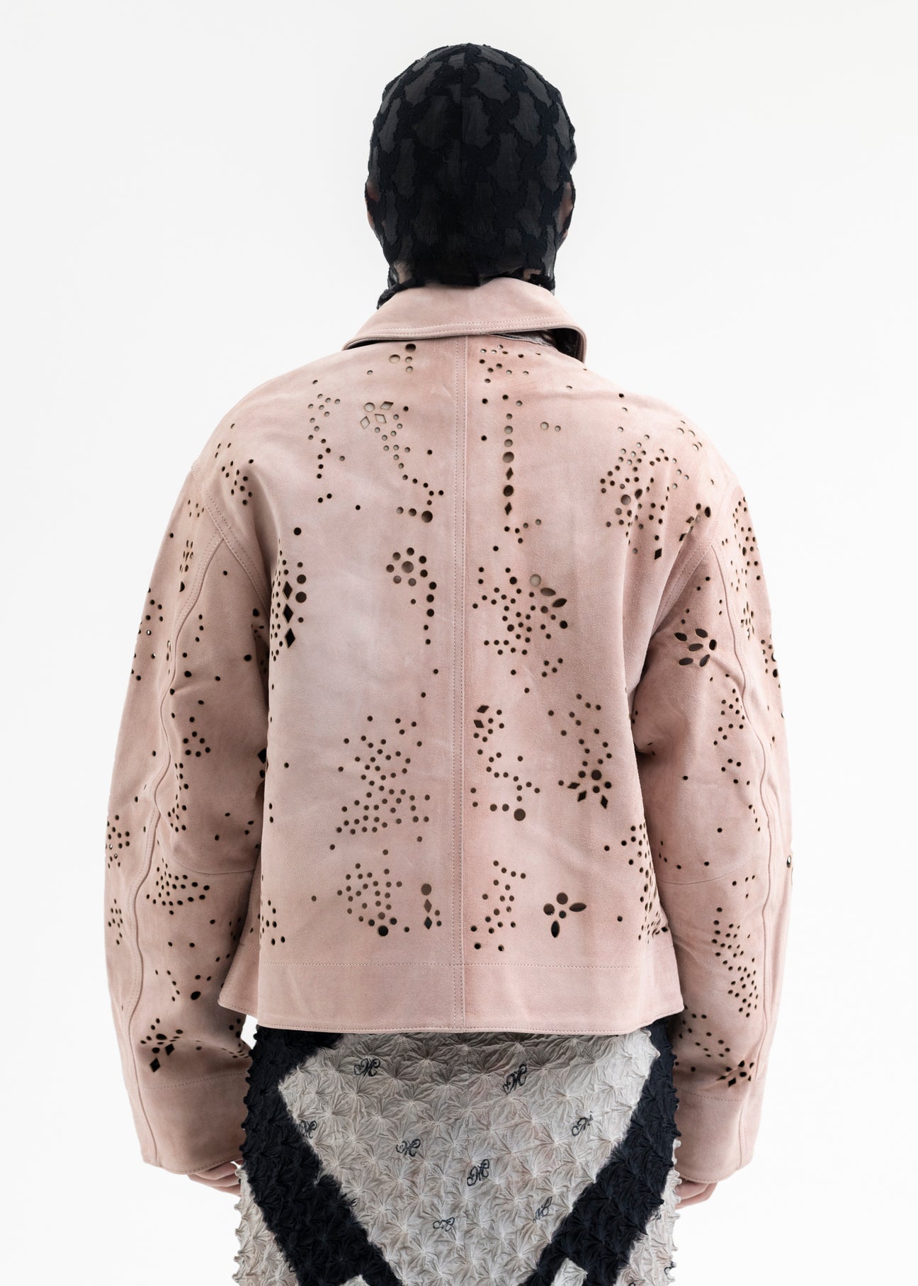 SALMON GALAXY-CUT LEATHER JACKET – 017 Shop