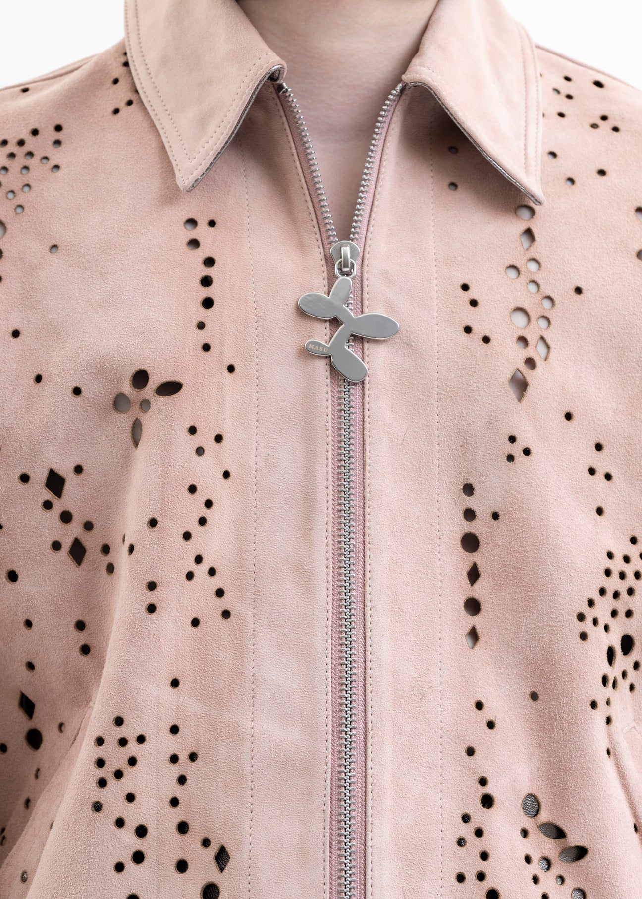 SALMON GALAXY-CUT LEATHER JACKET – 017 Shop