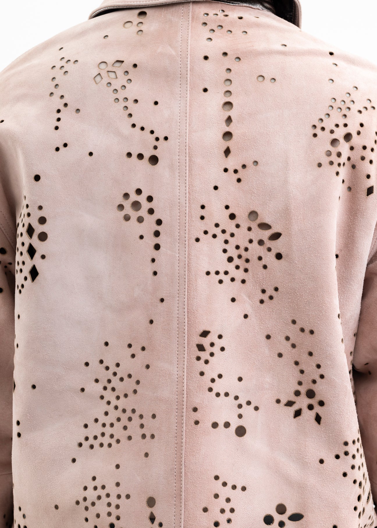SALMON GALAXY-CUT LEATHER JACKET – 017 Shop