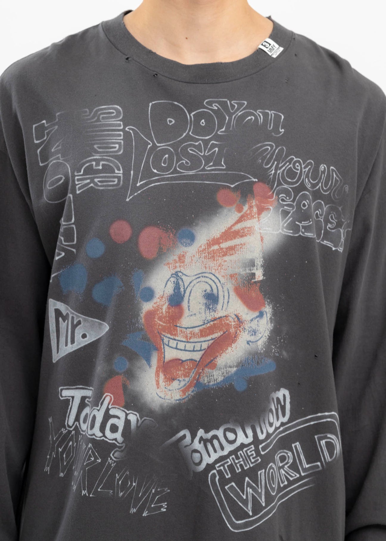 Black Clown Distressed Long Sleeves Tee – 017 Shop