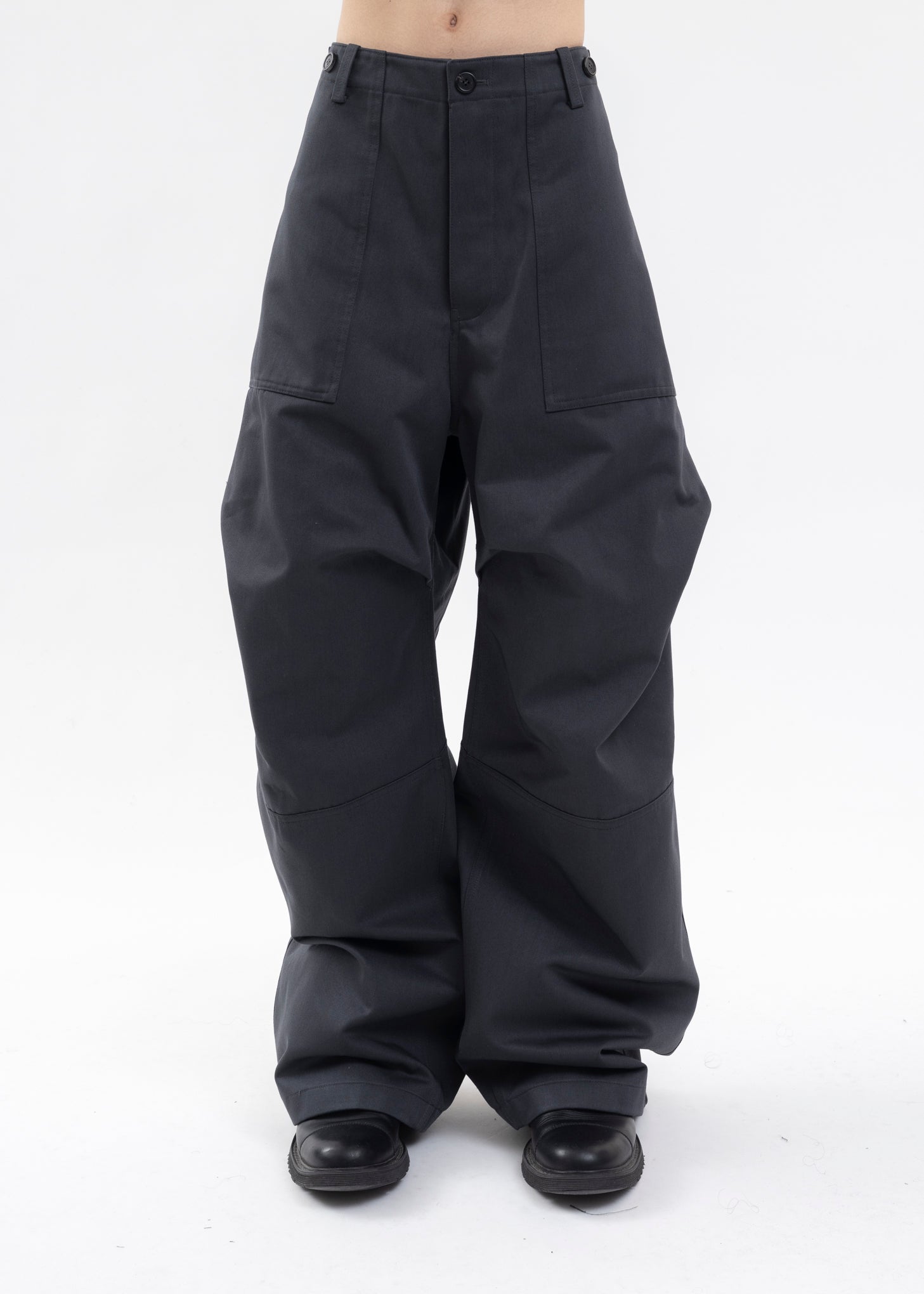 CHARCOAL MENS SOLID FLAP POCKET WIDE-FIT PANTS – 017 Shop