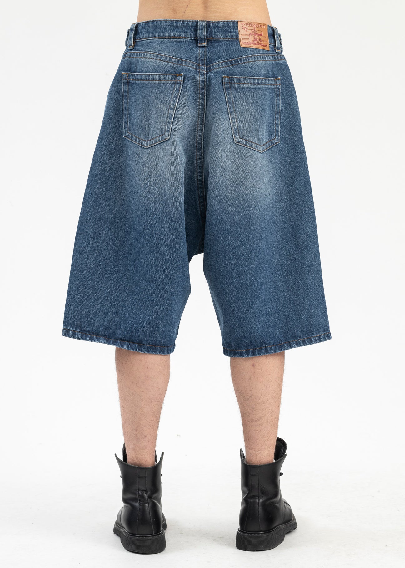 BLUE/ YELLOW SPRAY SOUFFLE DENIM SHORTS – 017 Shop