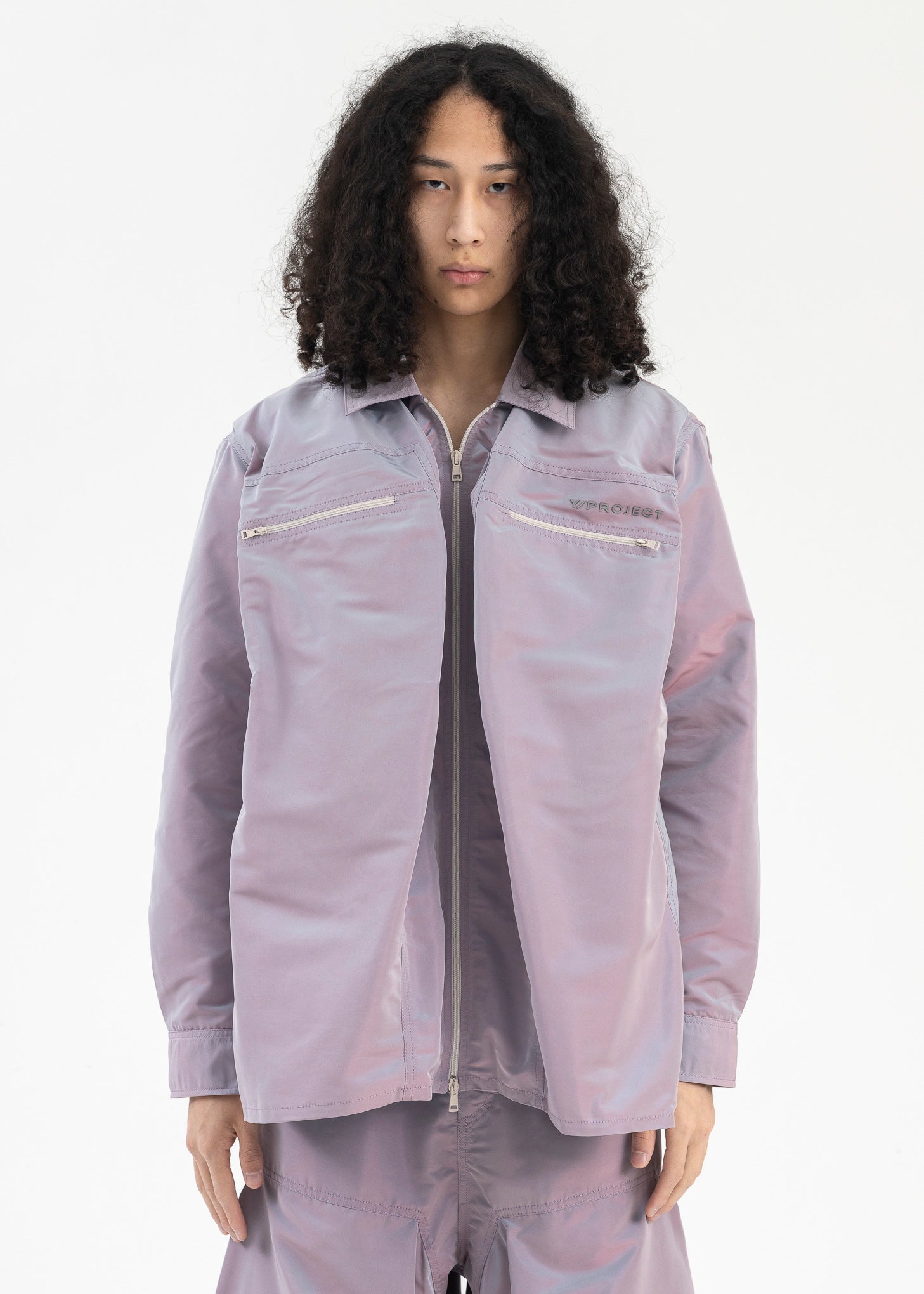 IRIDESCENT LILAC POP-UP OVERSHIRT – 017 Shop