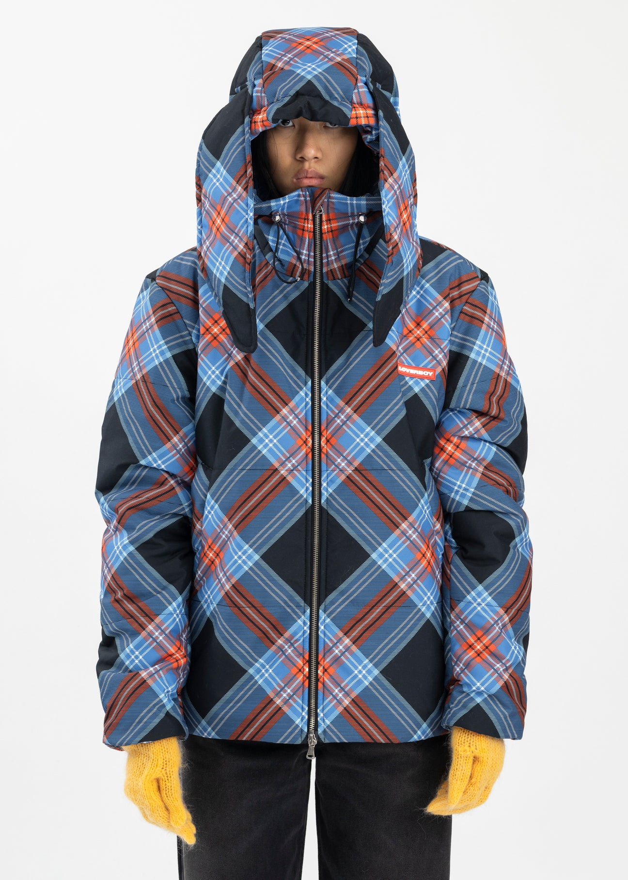 Tartan puffer coat sales