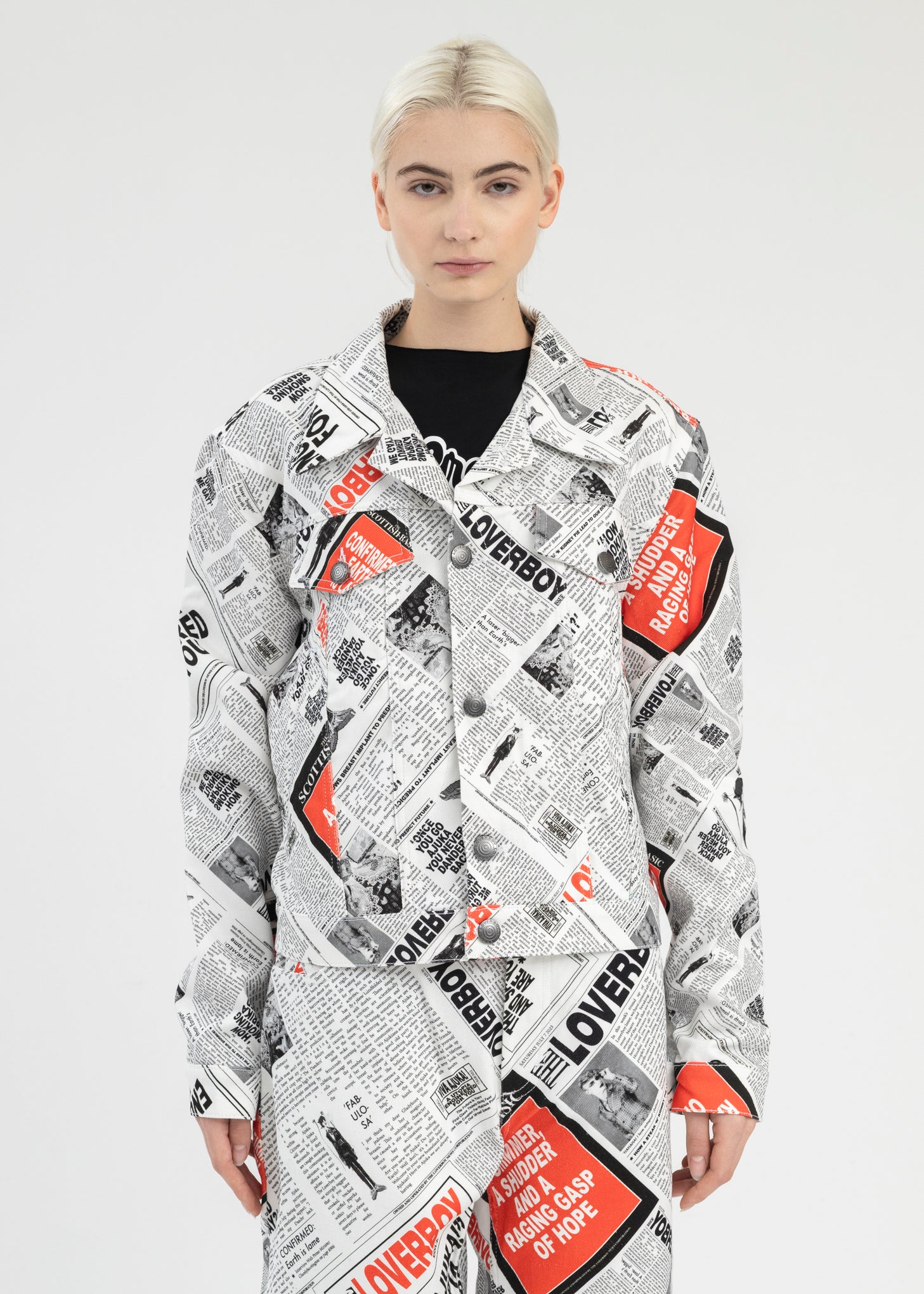 RGB NEWSPAPER ART DENIM JACKET – 017 Shop