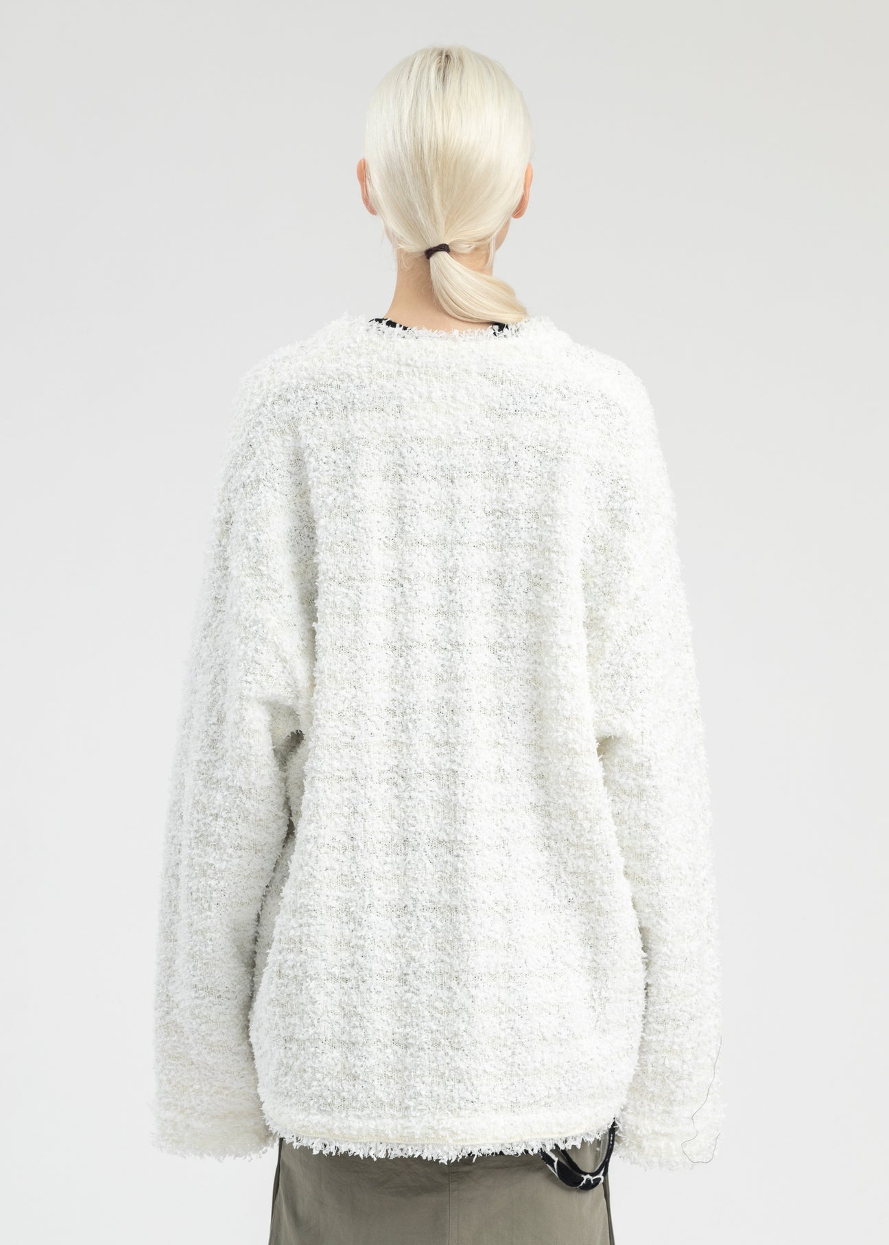 WHITE COCO TWEED KNIT CARDIGAN JKT – 017 Shop