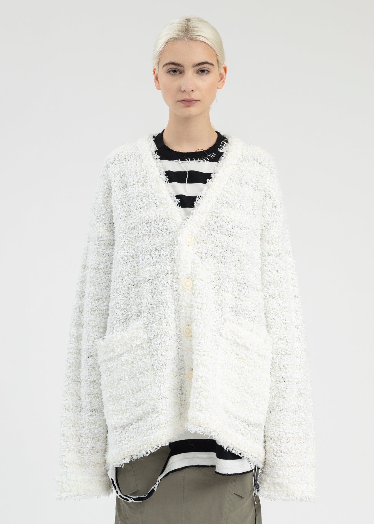 激安正規品 WHITE Shop 017 – JKT CARDIGAN KNIT TWEED COCO トップス
