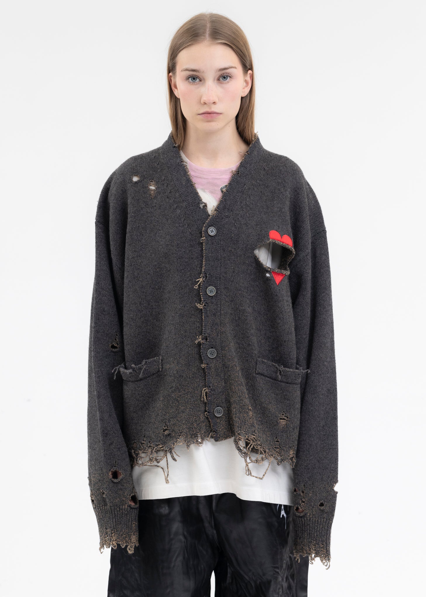 TOP GREY BROKEN HEART CARDIGAN – 017 Shop