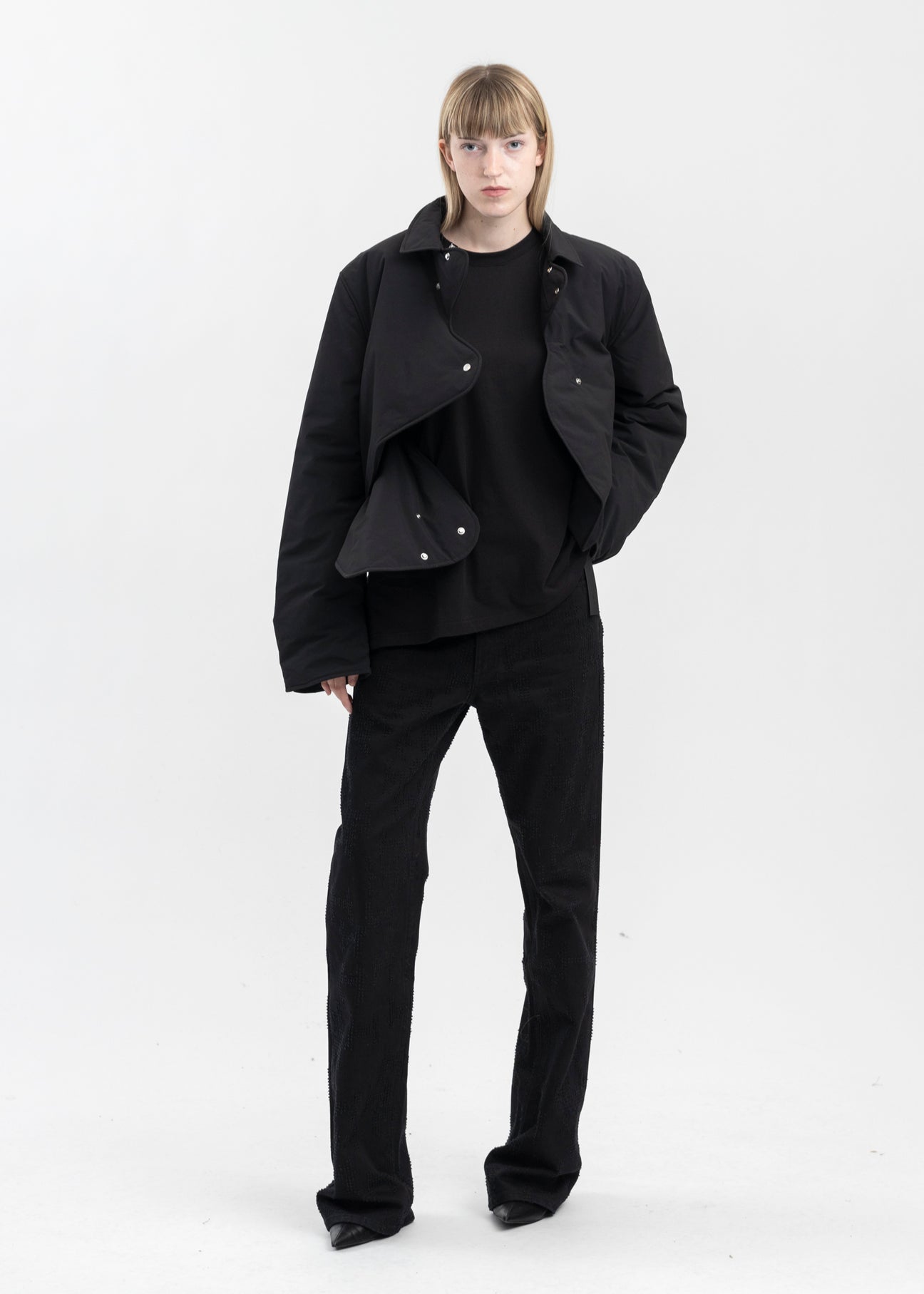BLACK CONCORDANCE PUFFED SHIRT – 017 Shop