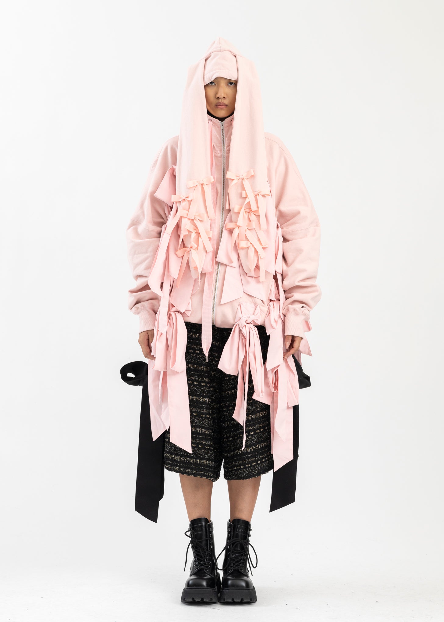 PINK BUNNY RIBBON ZIP PARKA – 017 Shop