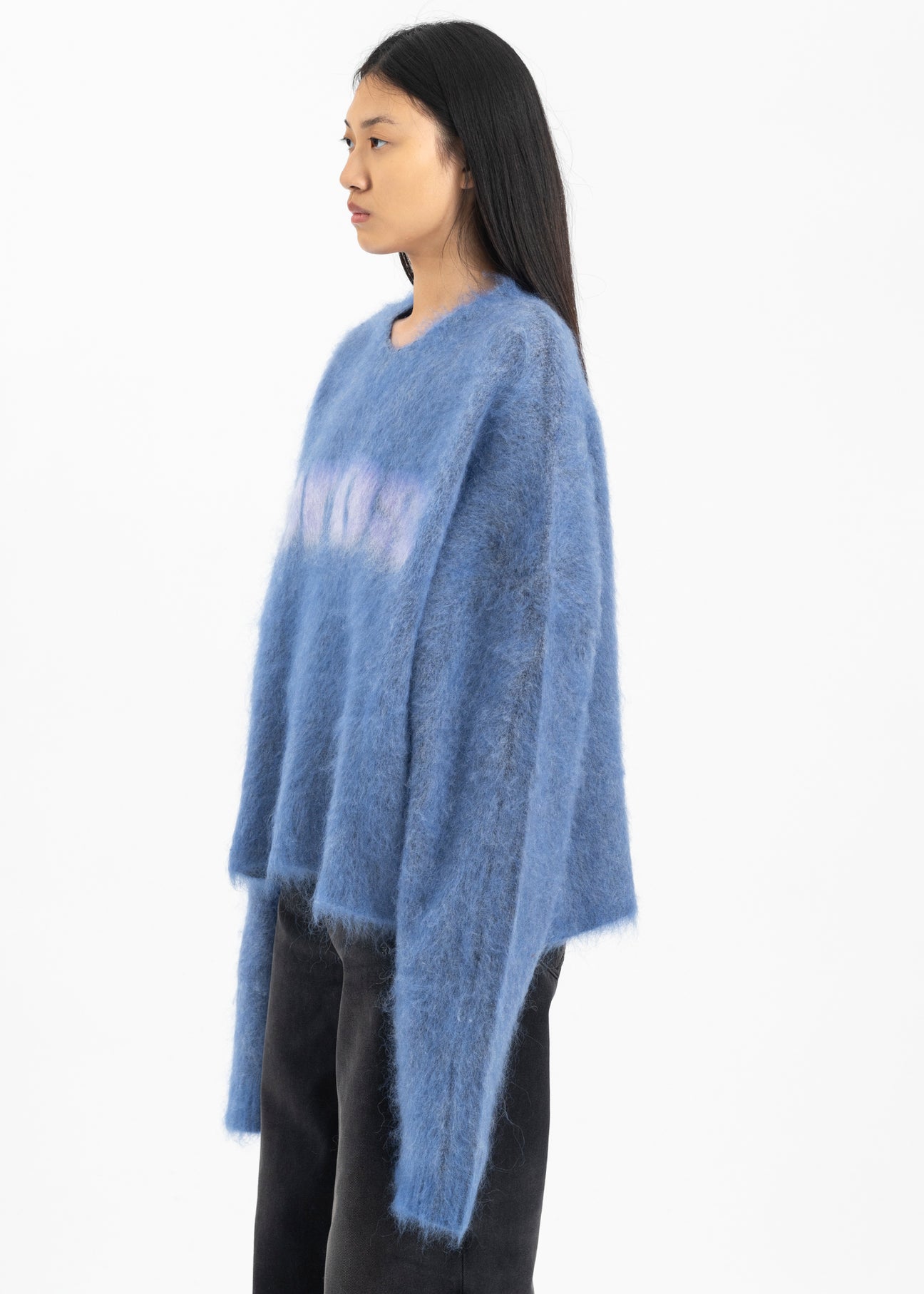 トップス Brushed Mohair Eros V-Neck Jumper BLUE/LILAC BRUSHED MOHAIR EROS V-NECK JUMPER – 017 Shop