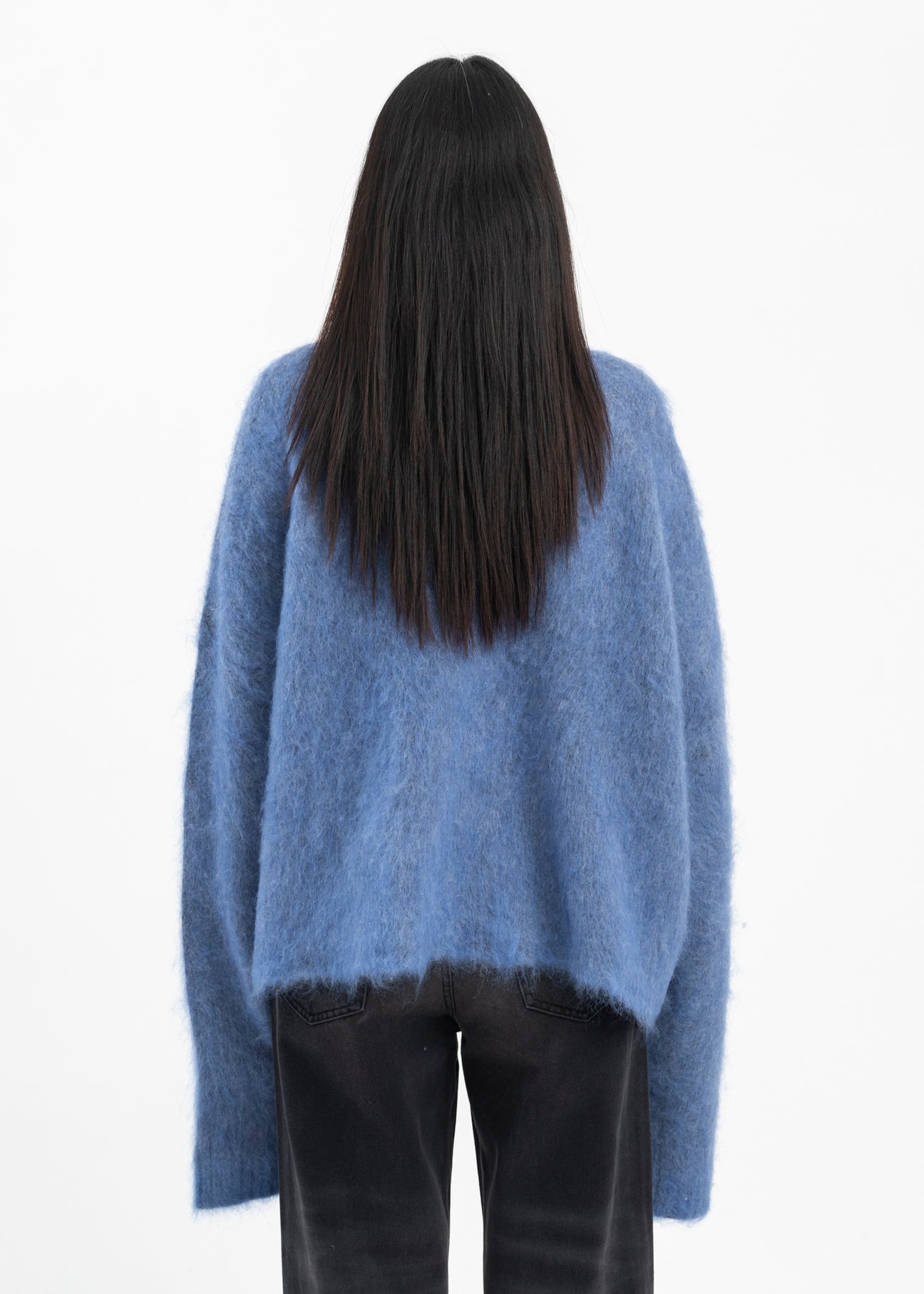 トップス Brushed Mohair Eros V-Neck Jumper BLUE/LILAC BRUSHED MOHAIR EROS V-NECK JUMPER – 017 Shop