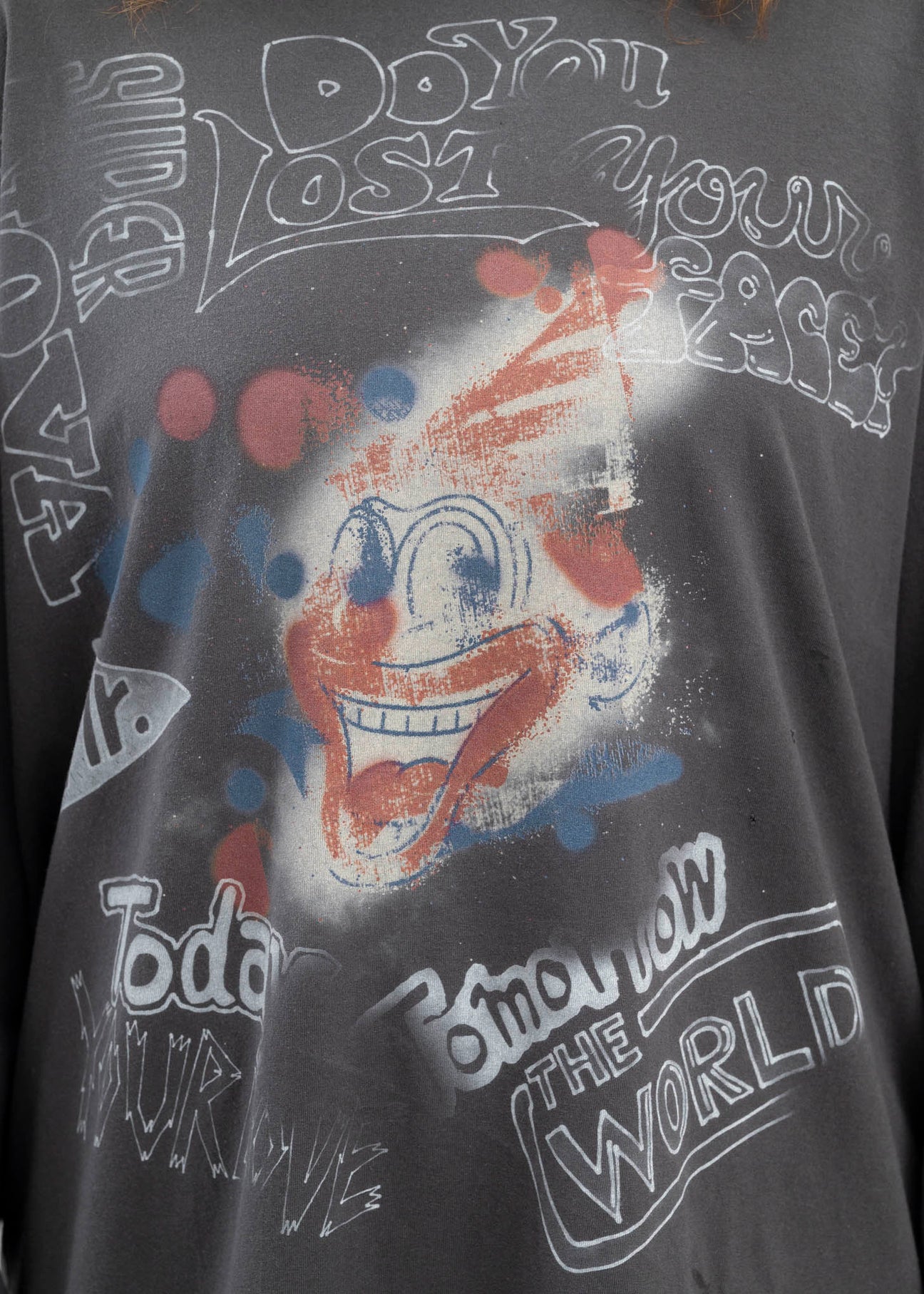 Black Clown Distressed Long Sleeves Tee – 017 Shop