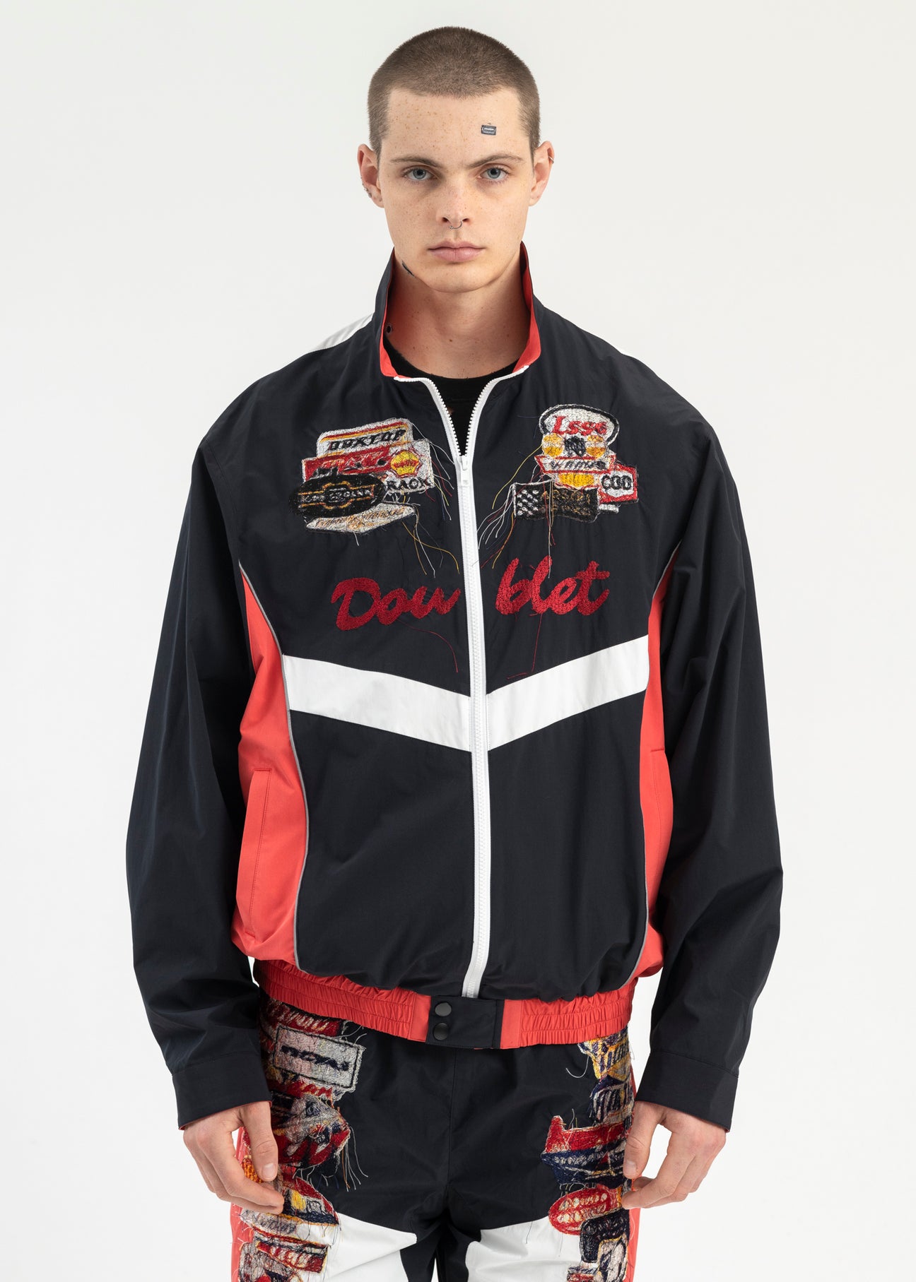 BLACK RED A.I. PATCHES EMBRIDERY TRACK JACKET 017 Shop