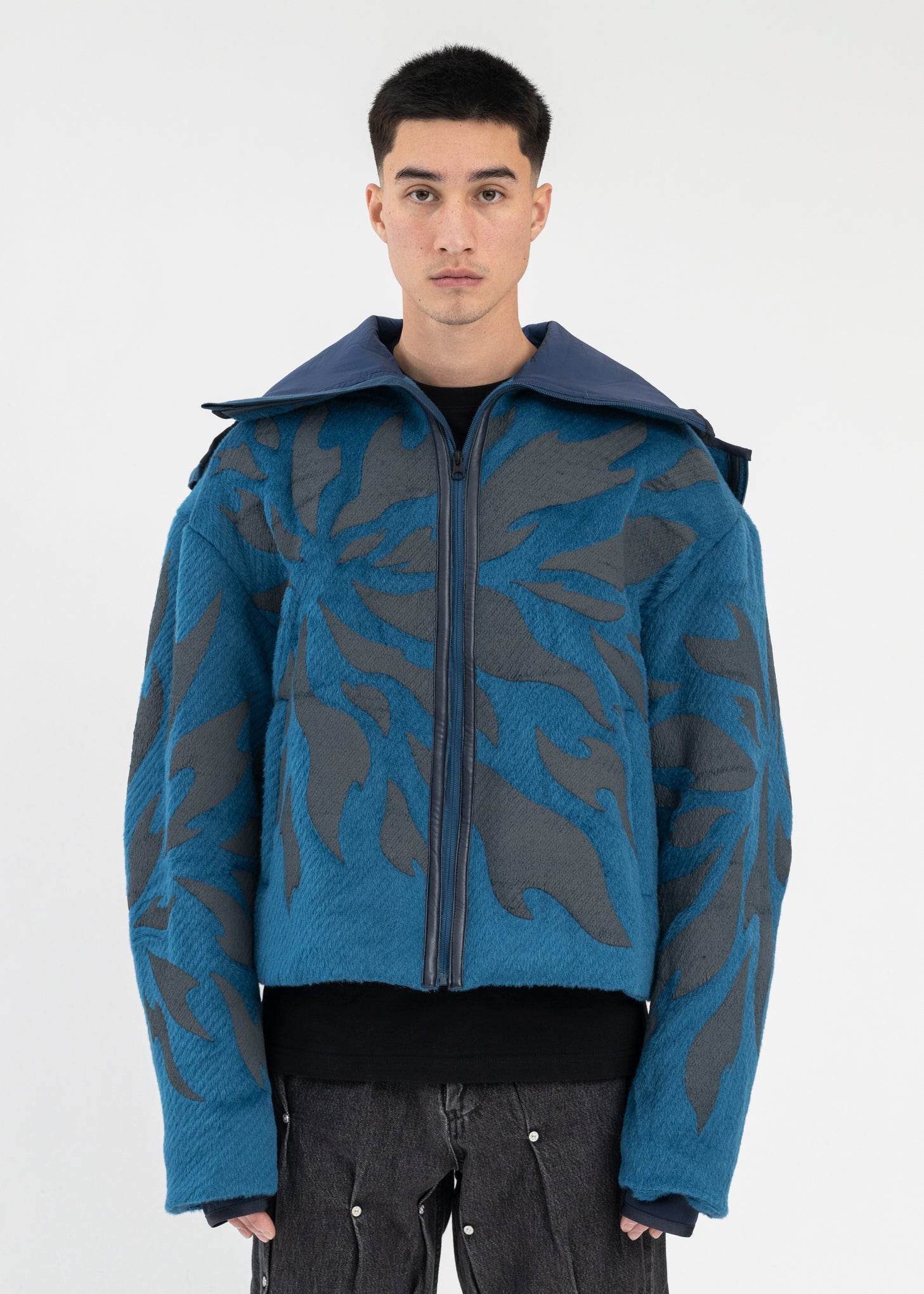 BLUE FRAGMENT FLEECE ZIP-UP HOODIE – 017 Shop