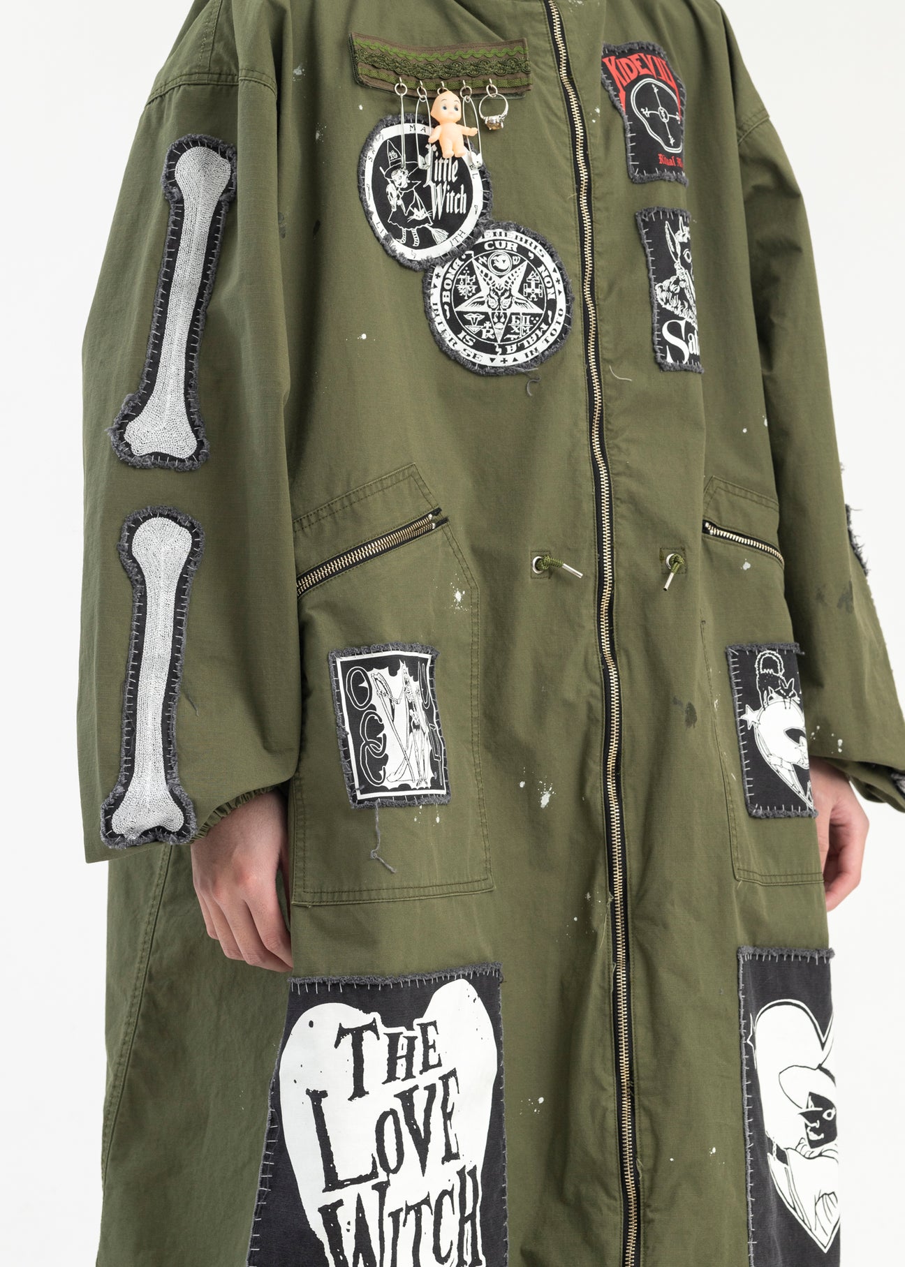 KHAKI GREEN MOHAWK PATCH MODS COAT – 017 Shop