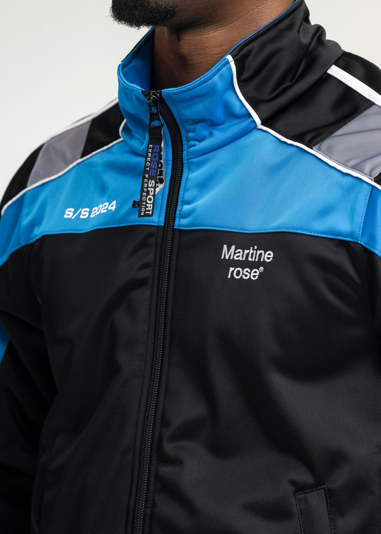 BLACK / BLUE / GREY SHRUNKEN TRACK JACKET – 017 Shop