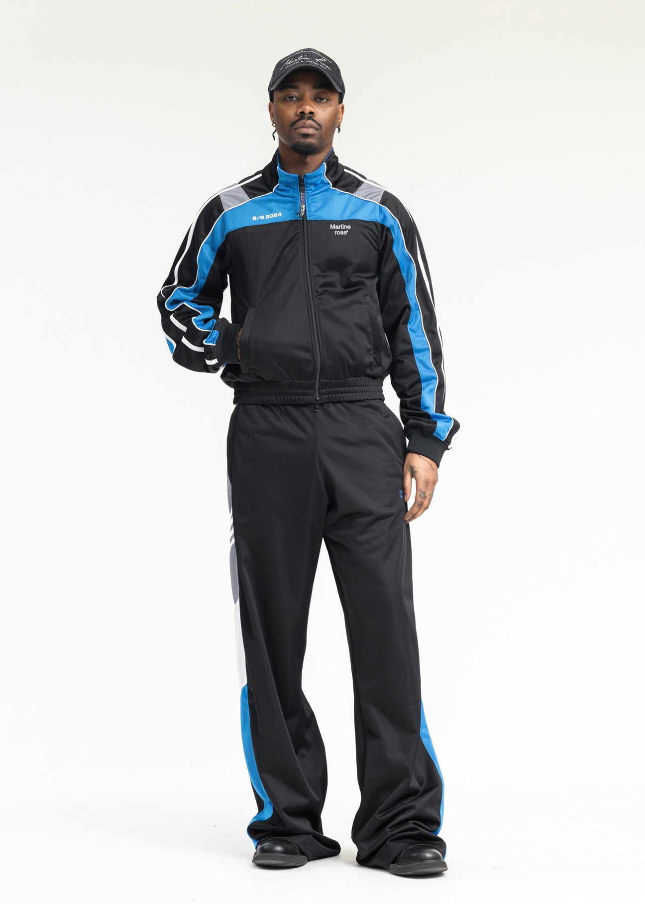 BLACK / BLUE / GREY SHRUNKEN TRACK JACKET – 017 Shop