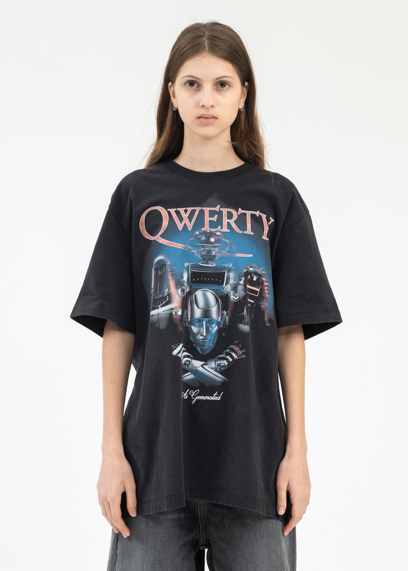 BLACK ANDROID PRINT T-SHIRT – 017 Shop