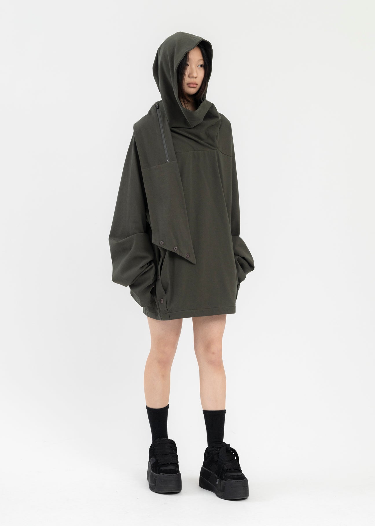 KHAKI SCARF HOODIE – 017 Shop