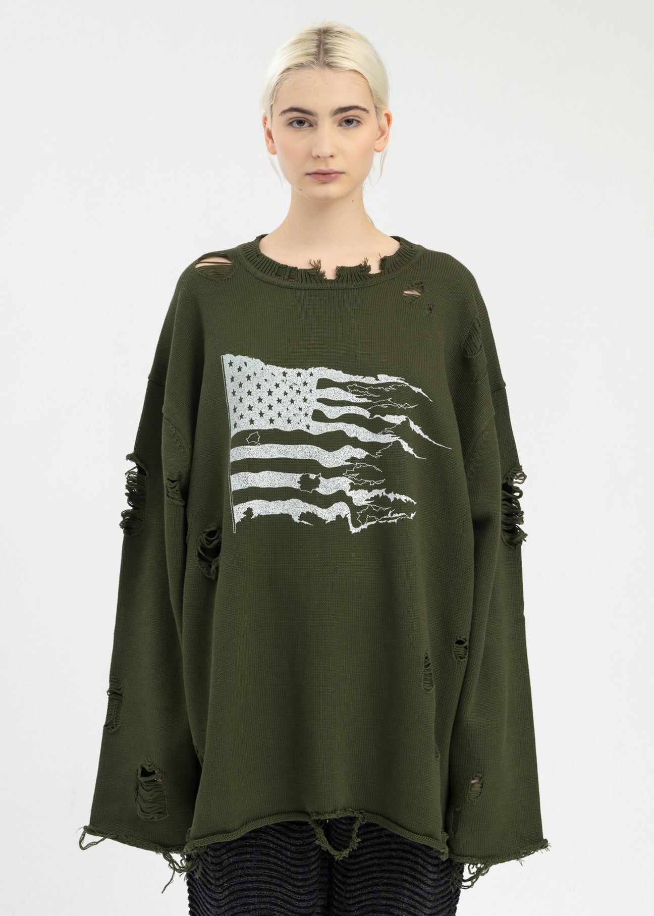 トップス KAMIYA Destroyed Long Sleeve Knit KAMIYA（カミヤ）の「Destroyed Long Sleeve Knit T-shirt（ニット