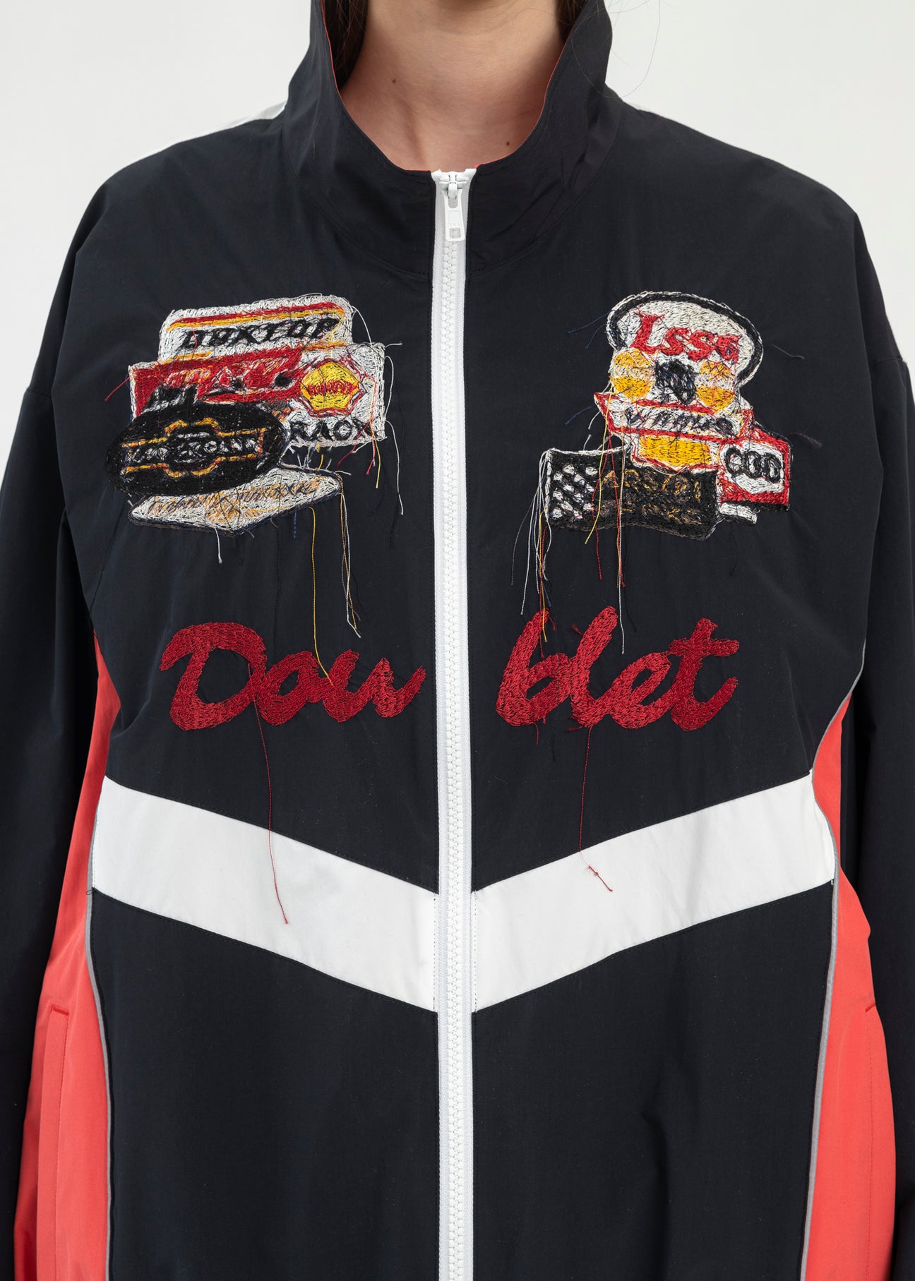 BLACK/RED A.I. PATCHES EMBRIDERY TRACK JACKET – 017 Shop