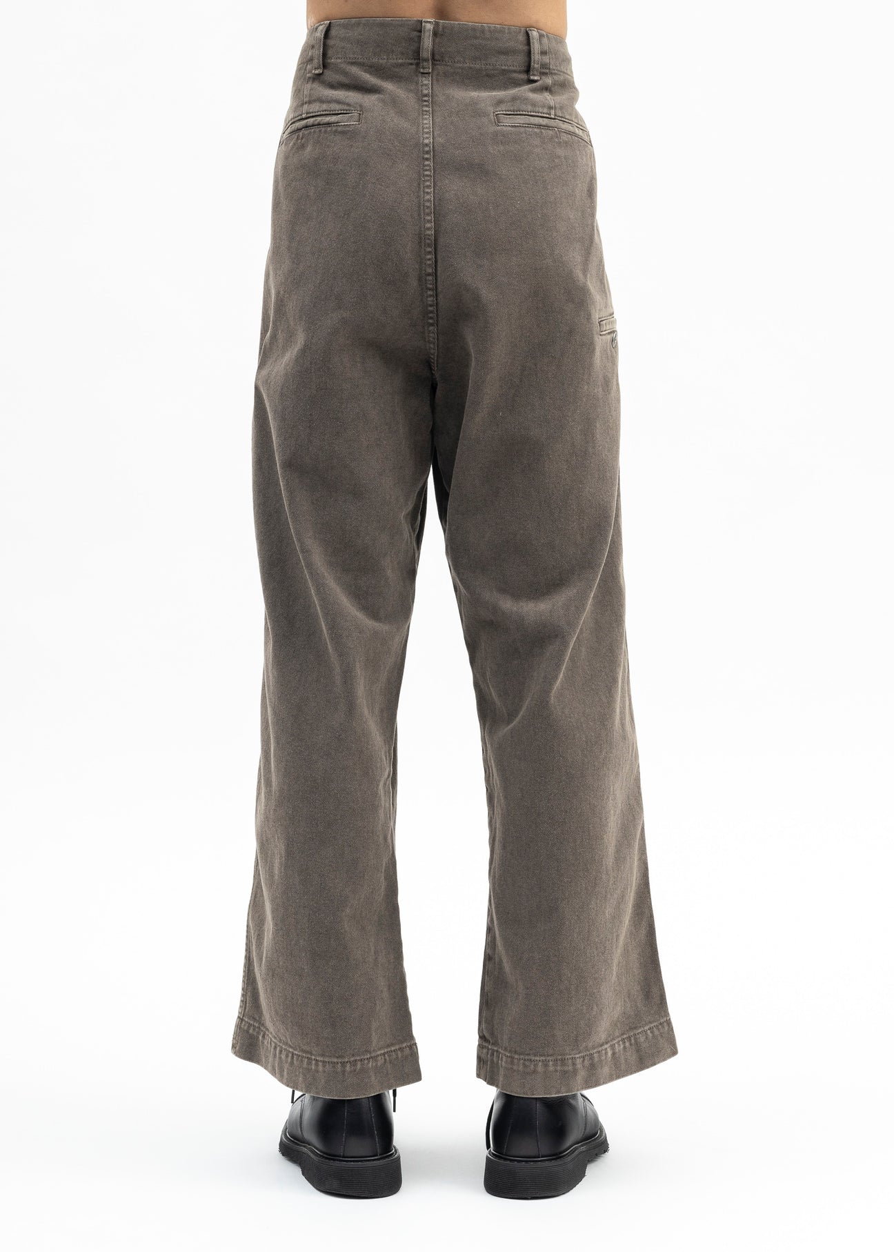 BROWN DYED DENIM TROTTI BAGGY TROUSERS – 017 Shop