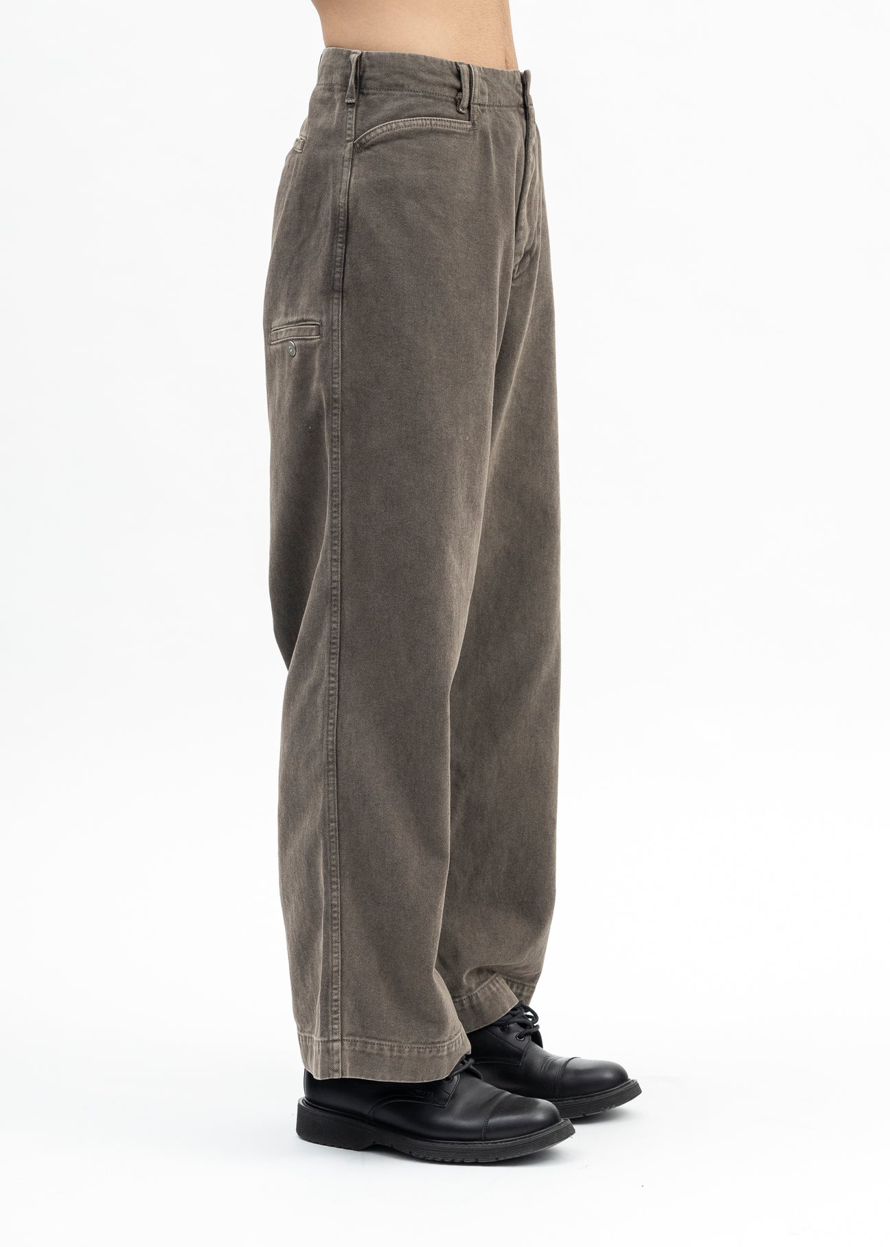 BROWN DYED DENIM TROTTI BAGGY TROUSERS – 017 Shop