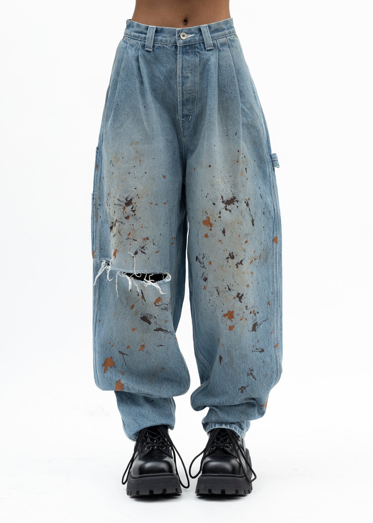 Painter Pants Faded Indigo Jeans AURALEE SELVEDGE FADED HEAVY