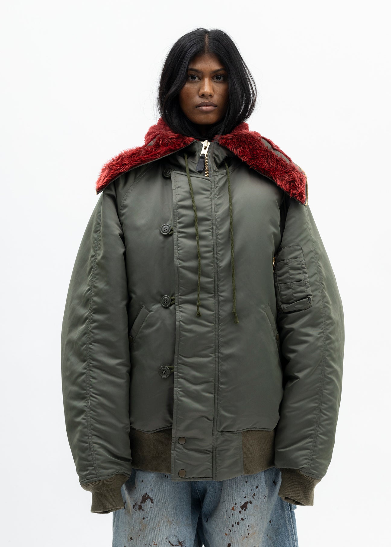 KHAKI PETAL MOUTH HOOD BOMBER JACKET – 017 Shop KHAKI PETAL MOUTH HOOD BOMBER JACKET – 017 Shop