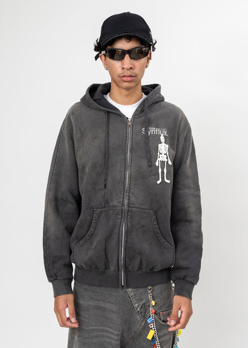 BLACK DOUBLET EMBROIDERED CHAIN ZIP-UP HOODIE – 017 Shop