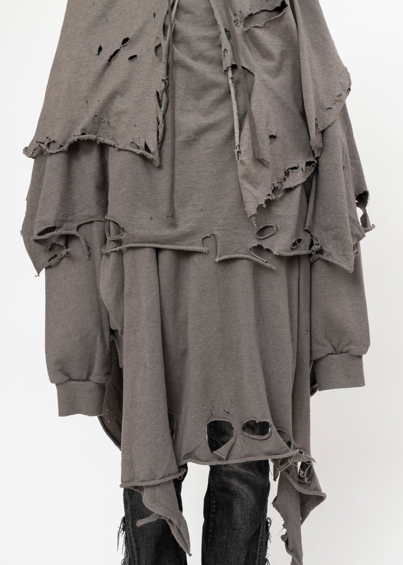 GREY DOUBLET PHANTOM FRAYED HOODIE – 017 Shop