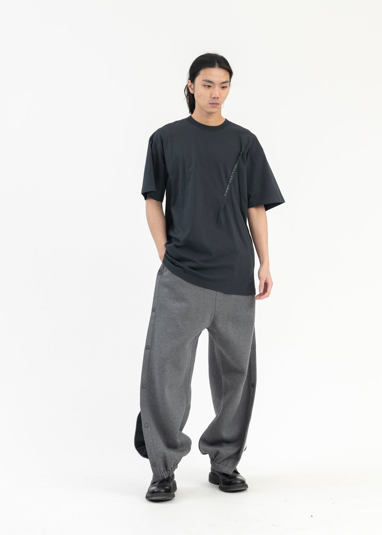 y/project SNAP OFF DENIM TRACK PANTS