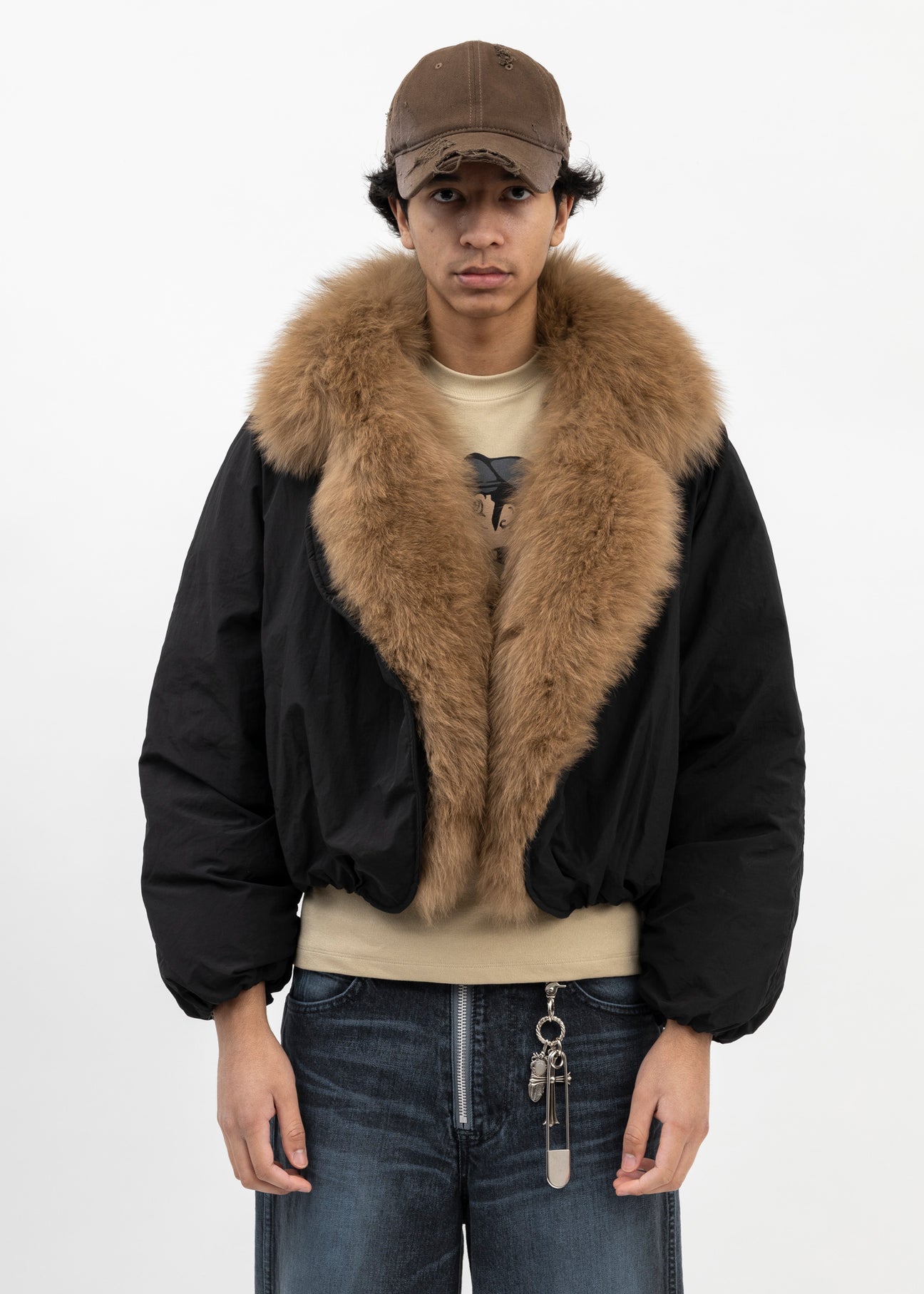 Fox Fur Collar Goose Down Jacket – 017 Shop