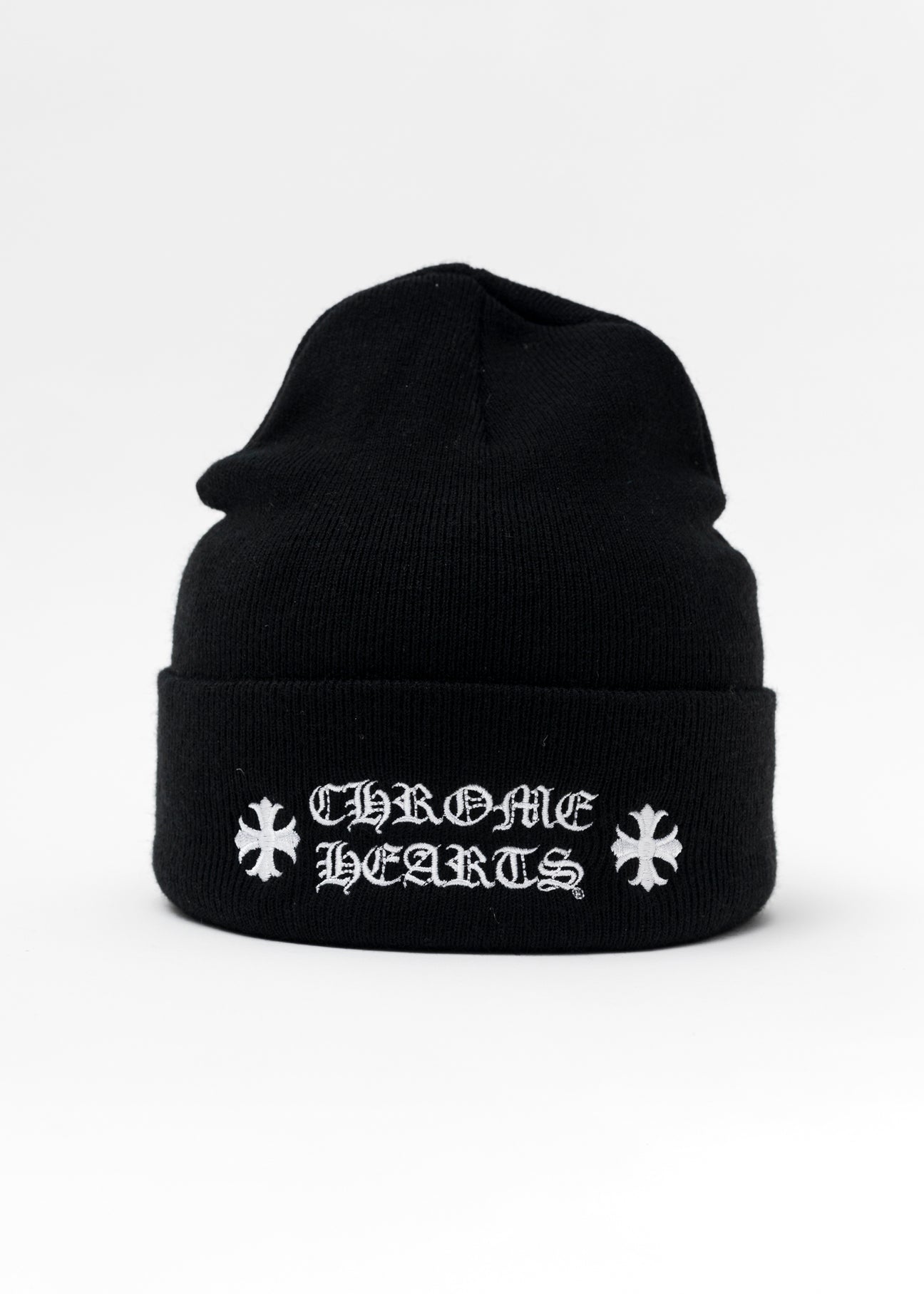 帽子 chrome hearts BEANIE CASH Chrome Hearts Cross Logo Skull Cap Beanie Black/White | Kenshi