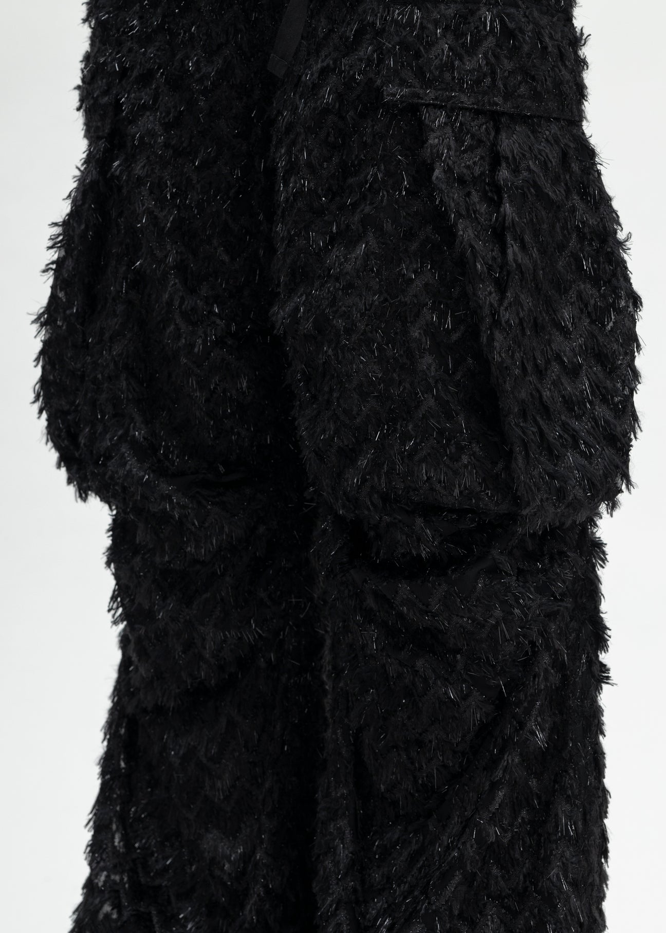 BLACK FLUFFY CARGO PANTS – 017 Shop