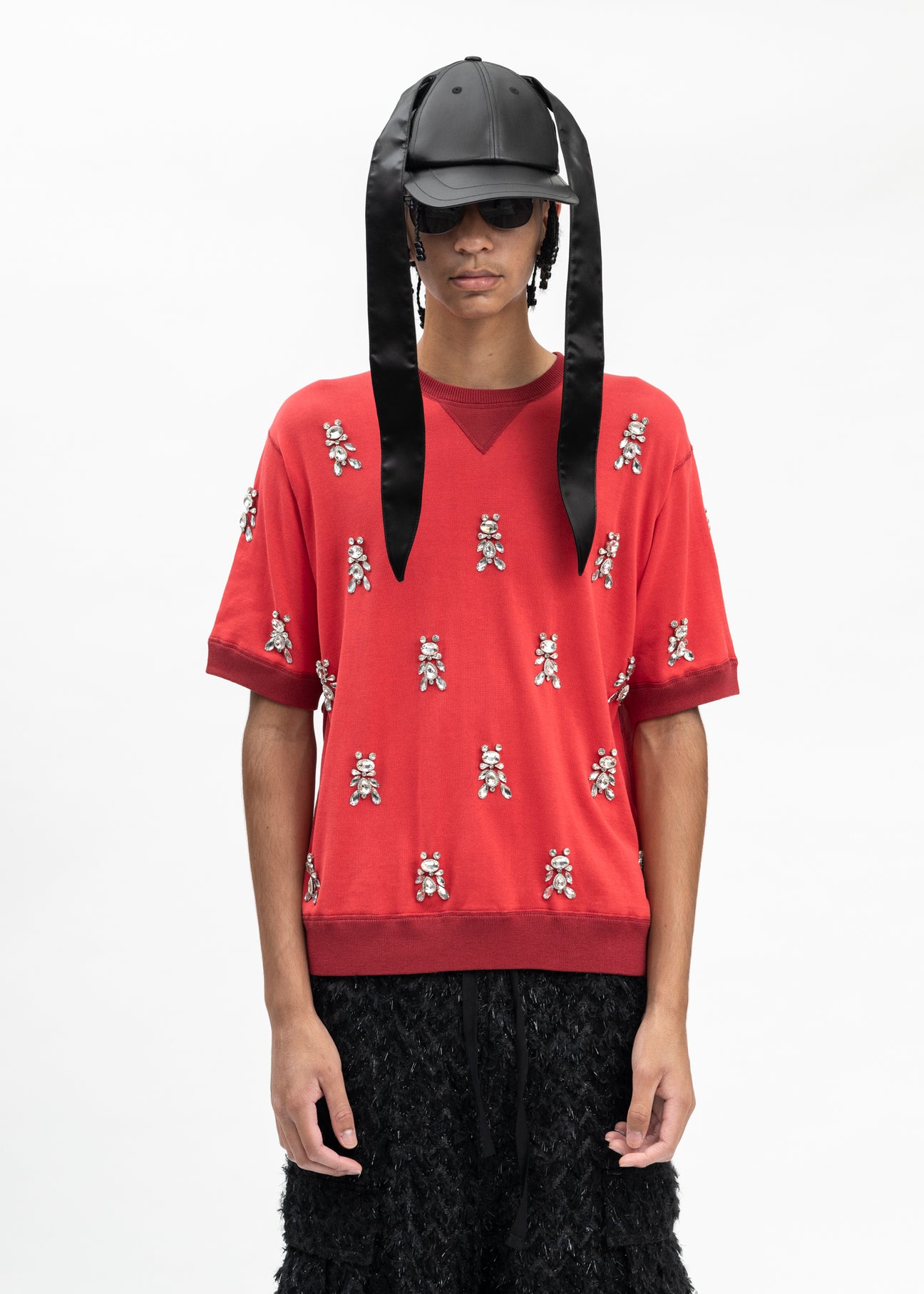 RED BIJOUX BEAR KNIT T-SHIRT – 017 Shop