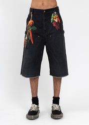 BLACK FAUX-FUR DEVIL PANTS – 017 Shop