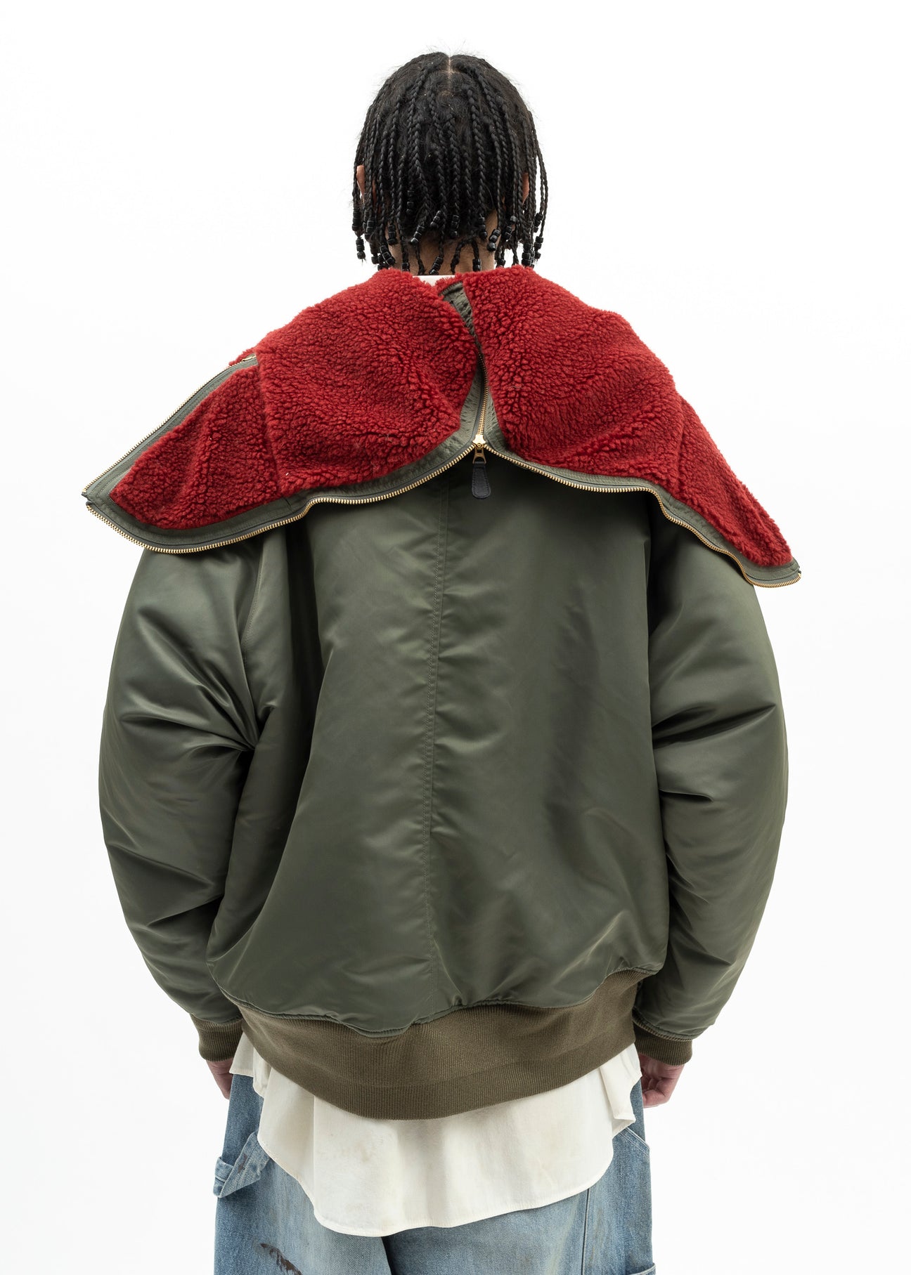 KHAKI PETAL MOUTH HOOD BOMBER JACKET – 017 Shop