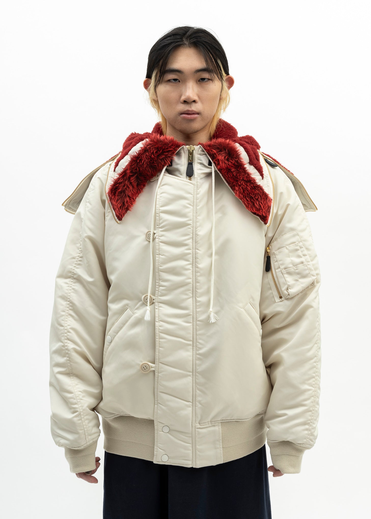 IVORY PETAL MOUTH HOOD BOMBER JACKET – 017 Shop